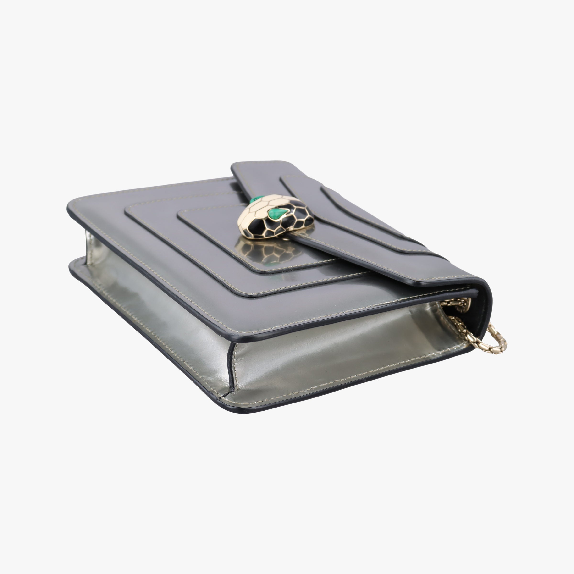 Pre-owned Bvlgari SERPENTI FOREVER Silver Enamel  shoulderbag | stylenewstar