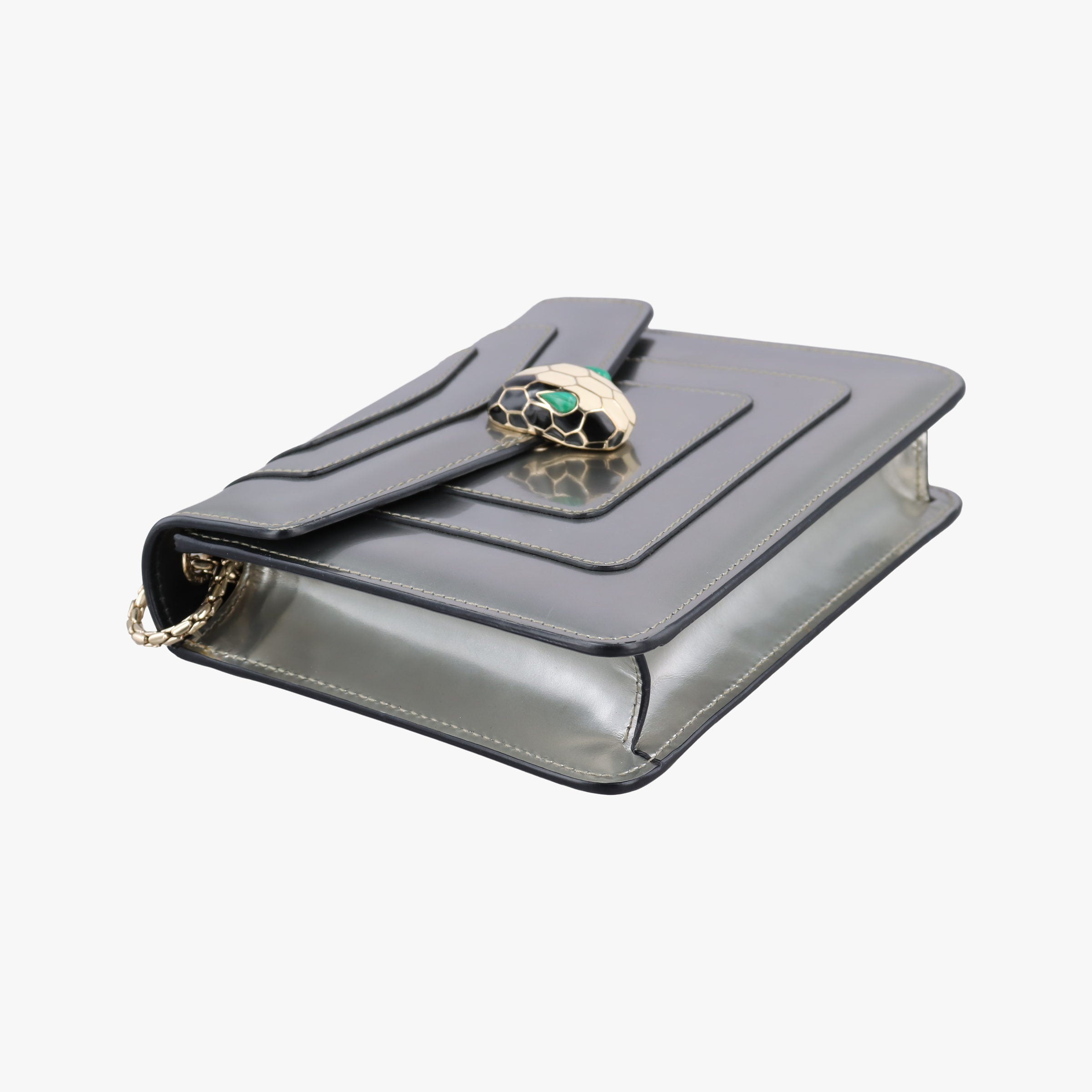 Pre-owned Bvlgari SERPENTI FOREVER Silver Enamel  shoulderbag | stylenewstar
