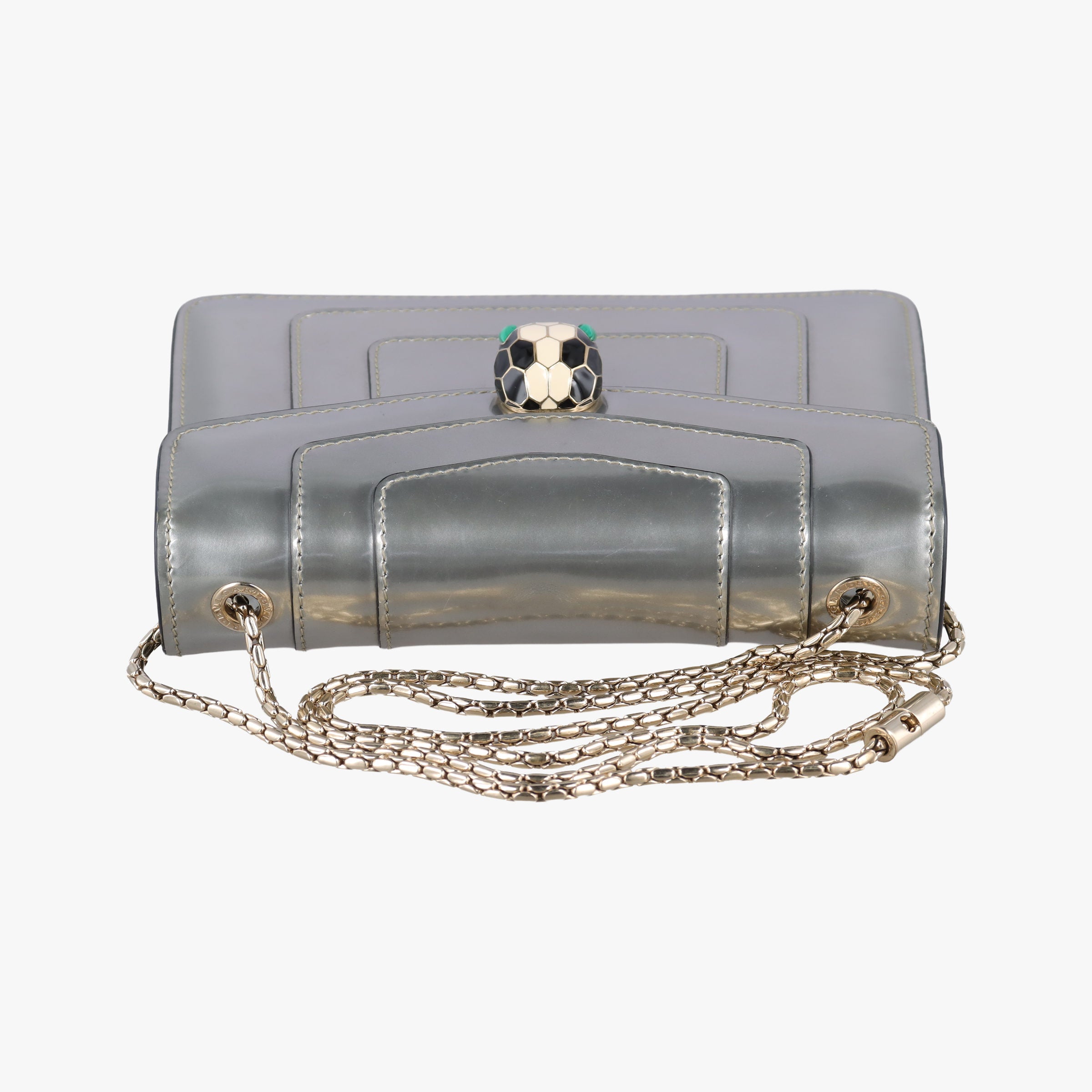 Pre-owned Bvlgari SERPENTI FOREVER Silver Enamel  shoulderbag | stylenewstar