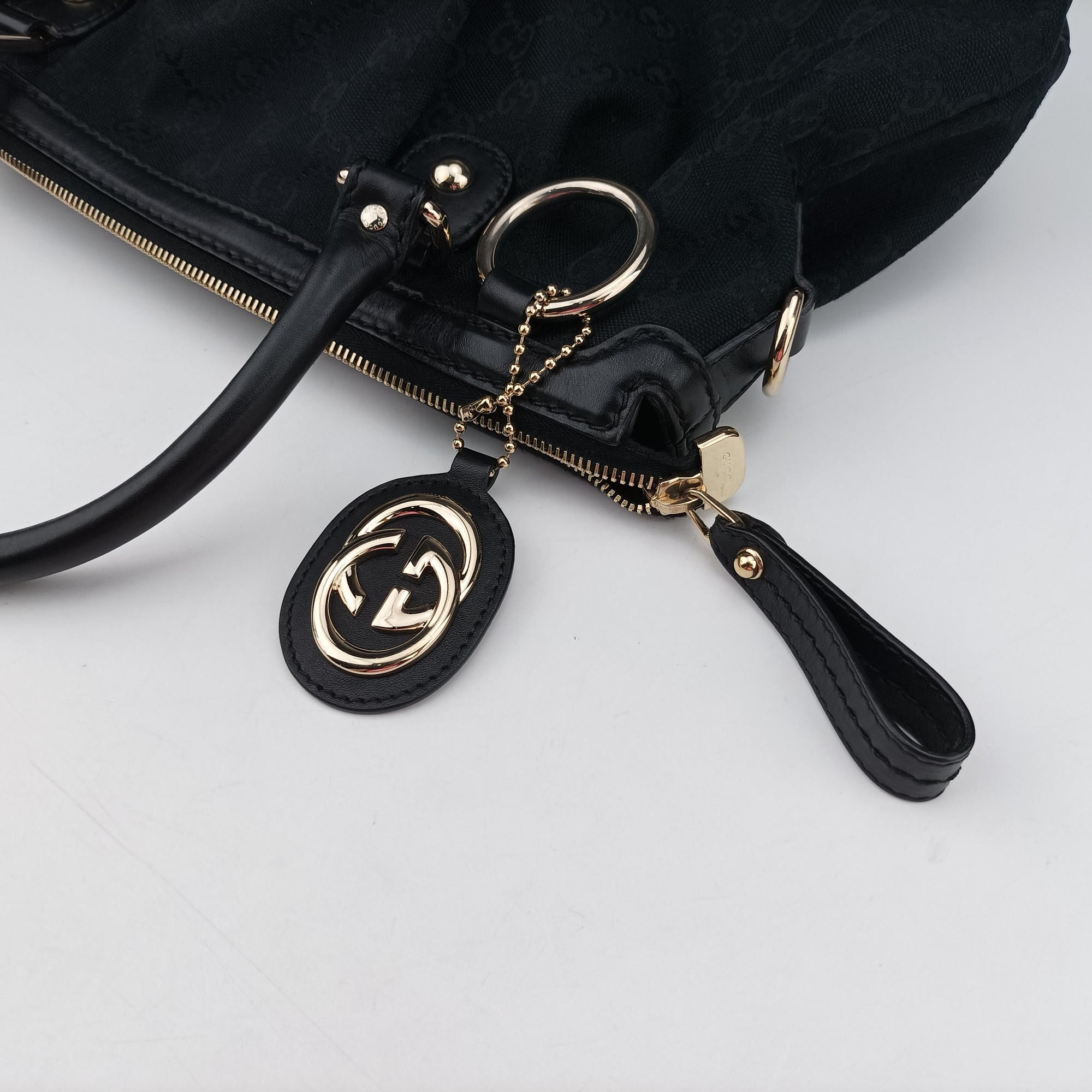 Pre-owned Gucci Sukey Black Canvas×Leather 247902 shoulderbag | stylenewstar
