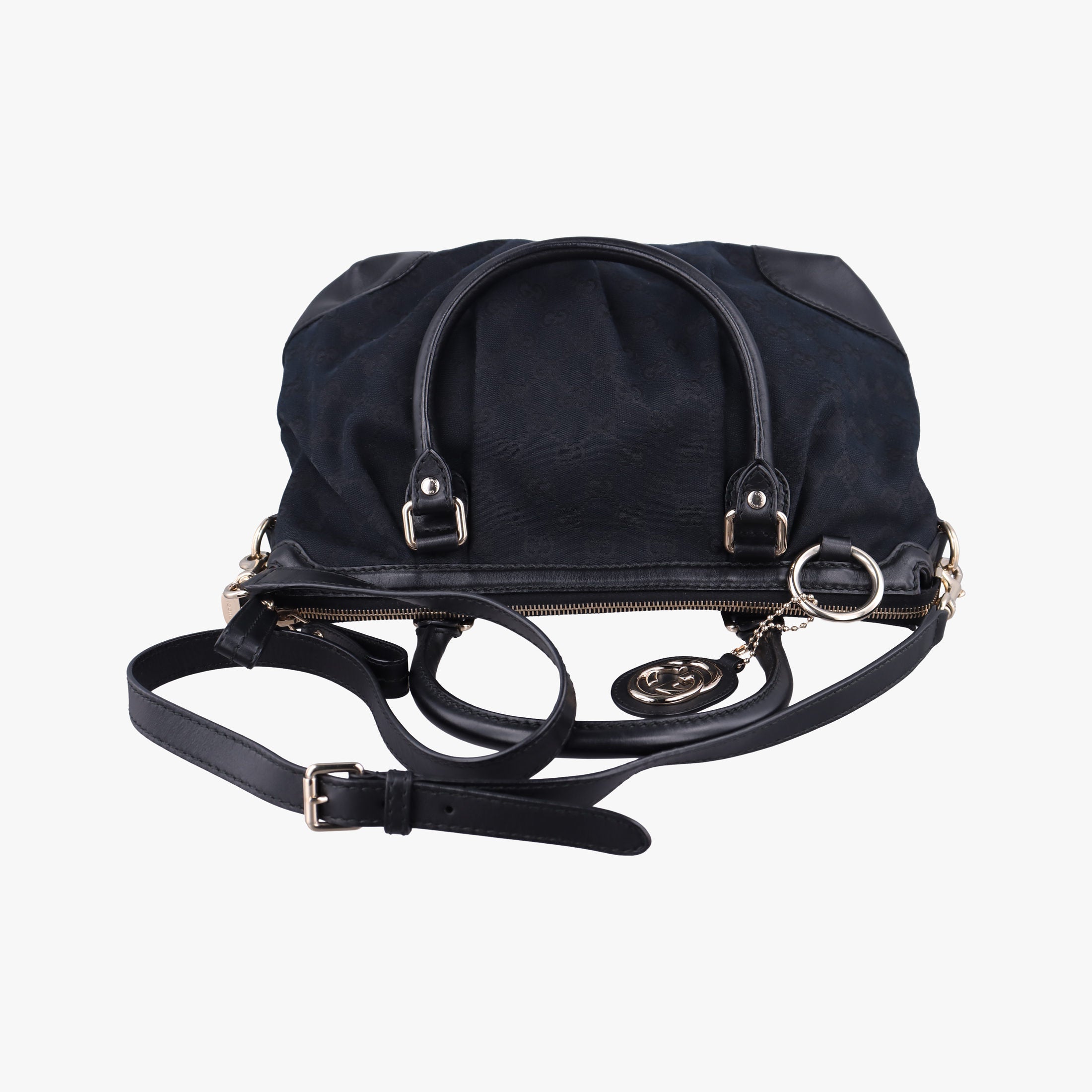 Pre-owned Gucci Sukey Black Canvas×Leather 247902 shoulderbag | stylenewstar