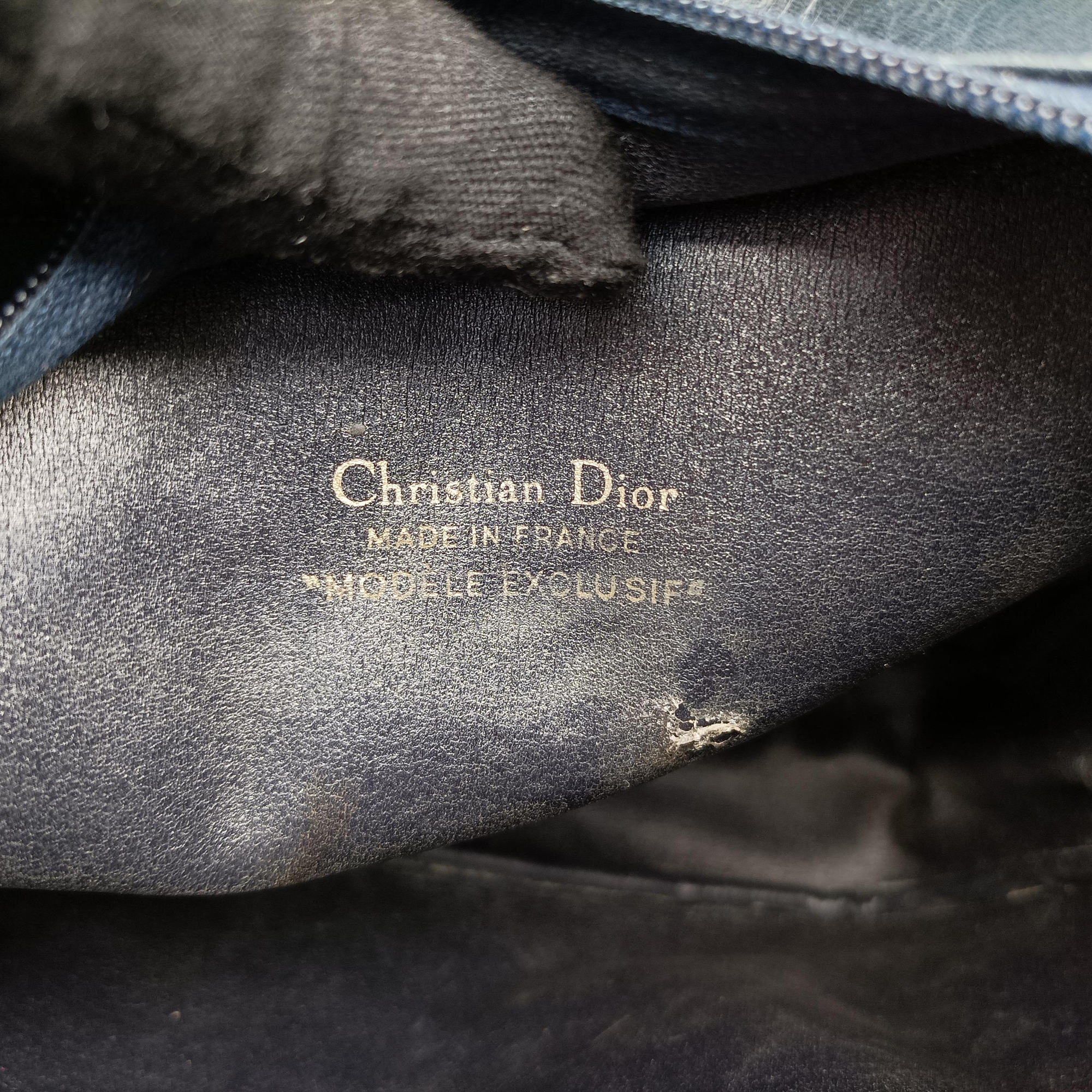 Pre-owned Christian Dior Trotter Navy Oblique Jacquard Canvas × Leather  shoulderbag | stylenewstar