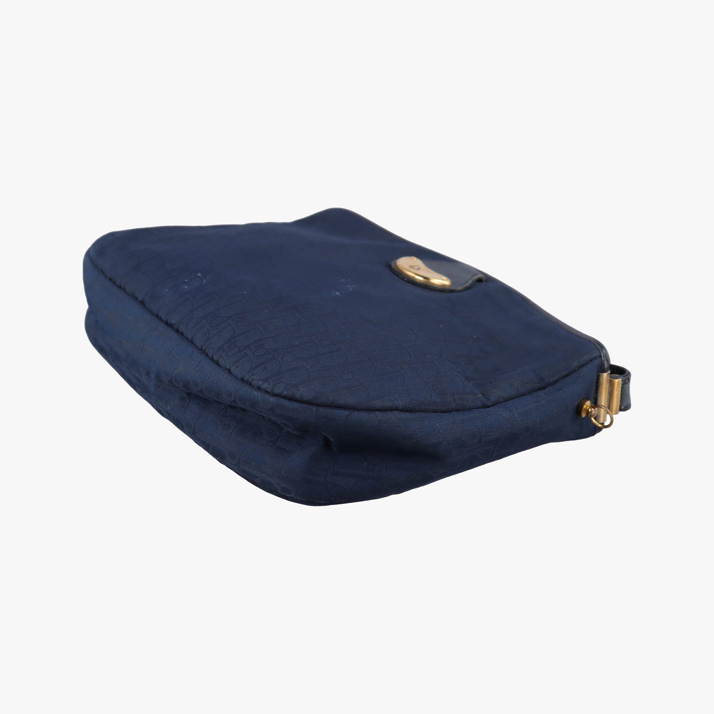 Pre-owned Christian Dior Trotter Navy Oblique Jacquard Canvas × Leather  shoulderbag | stylenewstar
