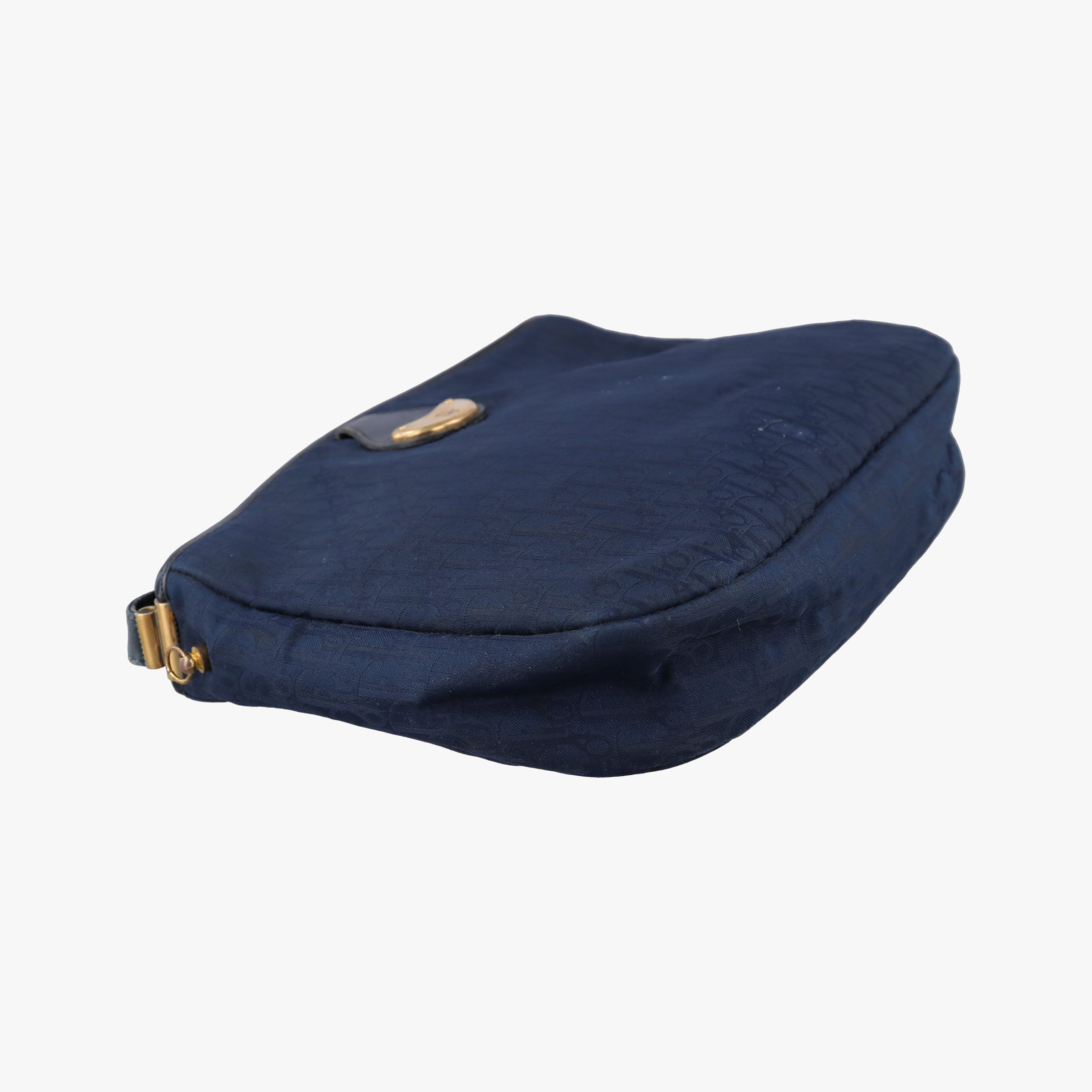 Pre-owned Christian Dior Trotter Navy Oblique Jacquard Canvas × Leather  shoulderbag | stylenewstar