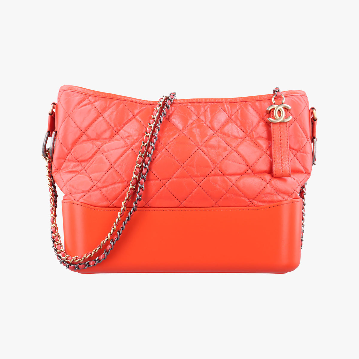 Pre-owned Chanel GABRIELLE Orange lambskin A93824 shoulderbag | stylenewstar