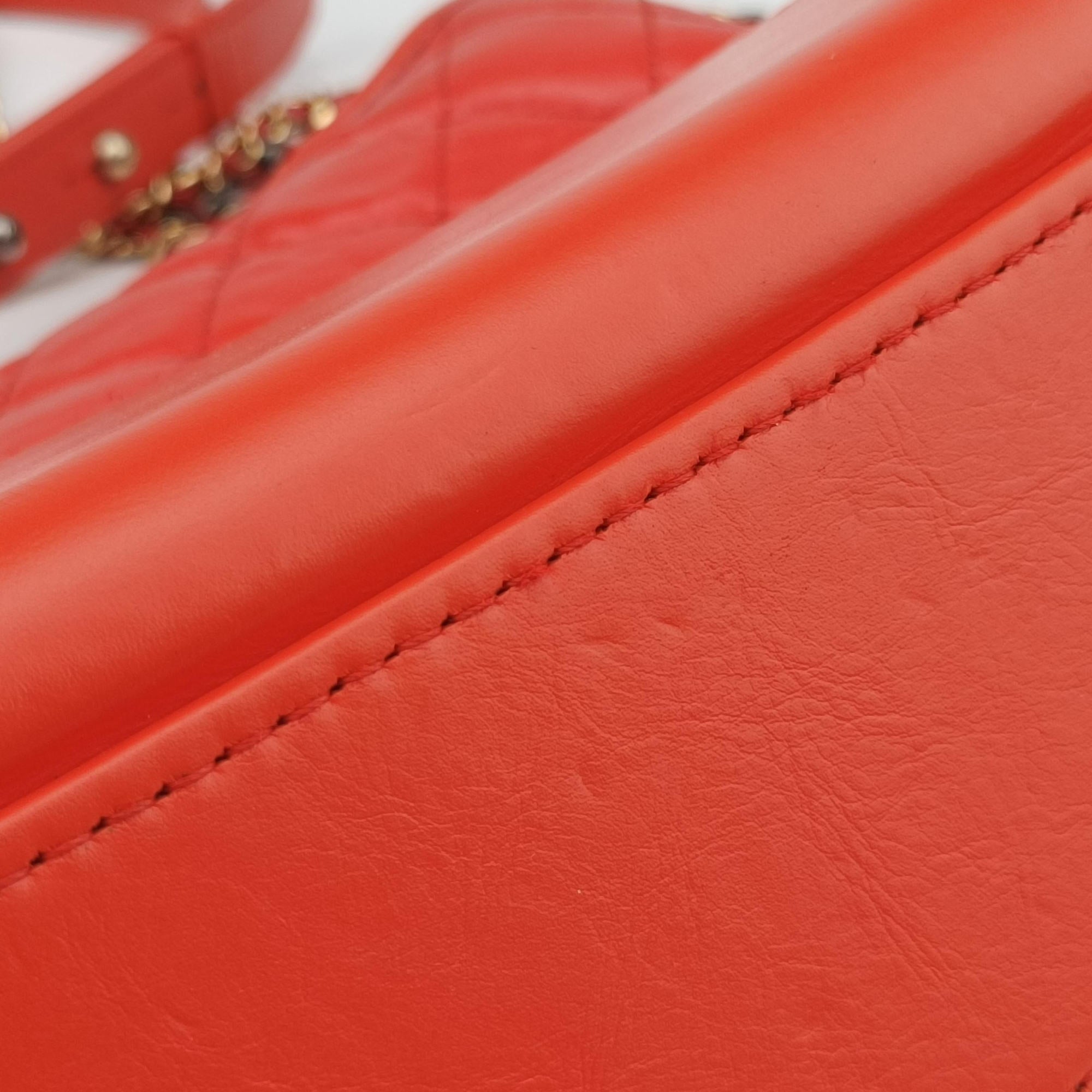 Pre-owned Chanel GABRIELLE Orange lambskin A93824 shoulderbag | stylenewstar