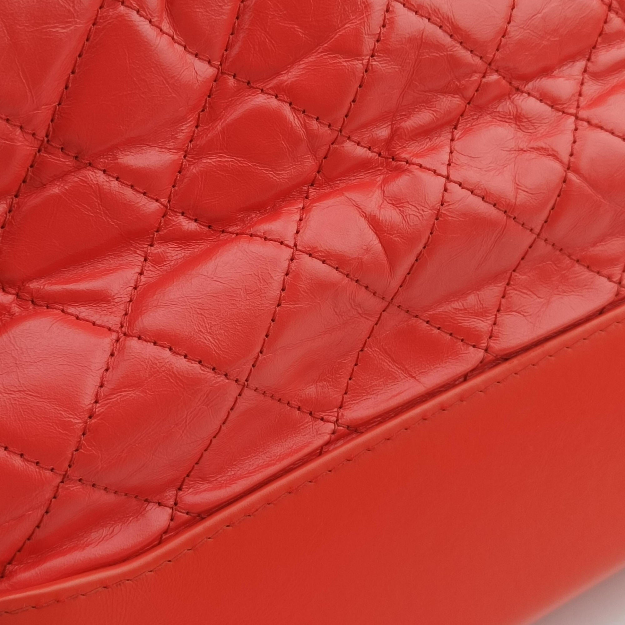 Pre-owned Chanel GABRIELLE Orange lambskin A93824 shoulderbag | stylenewstar