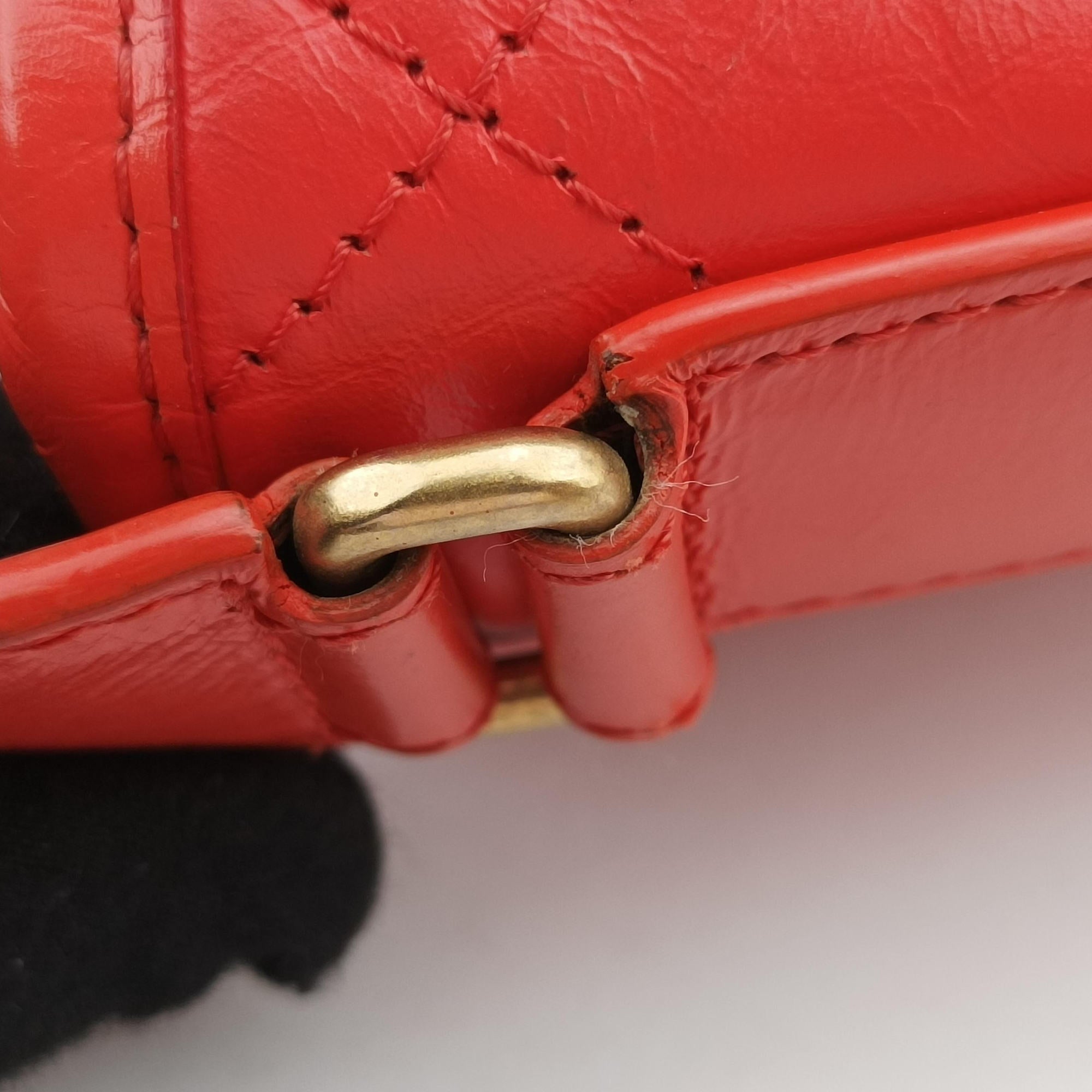 Pre-owned Chanel GABRIELLE Orange lambskin A93824 shoulderbag | stylenewstar