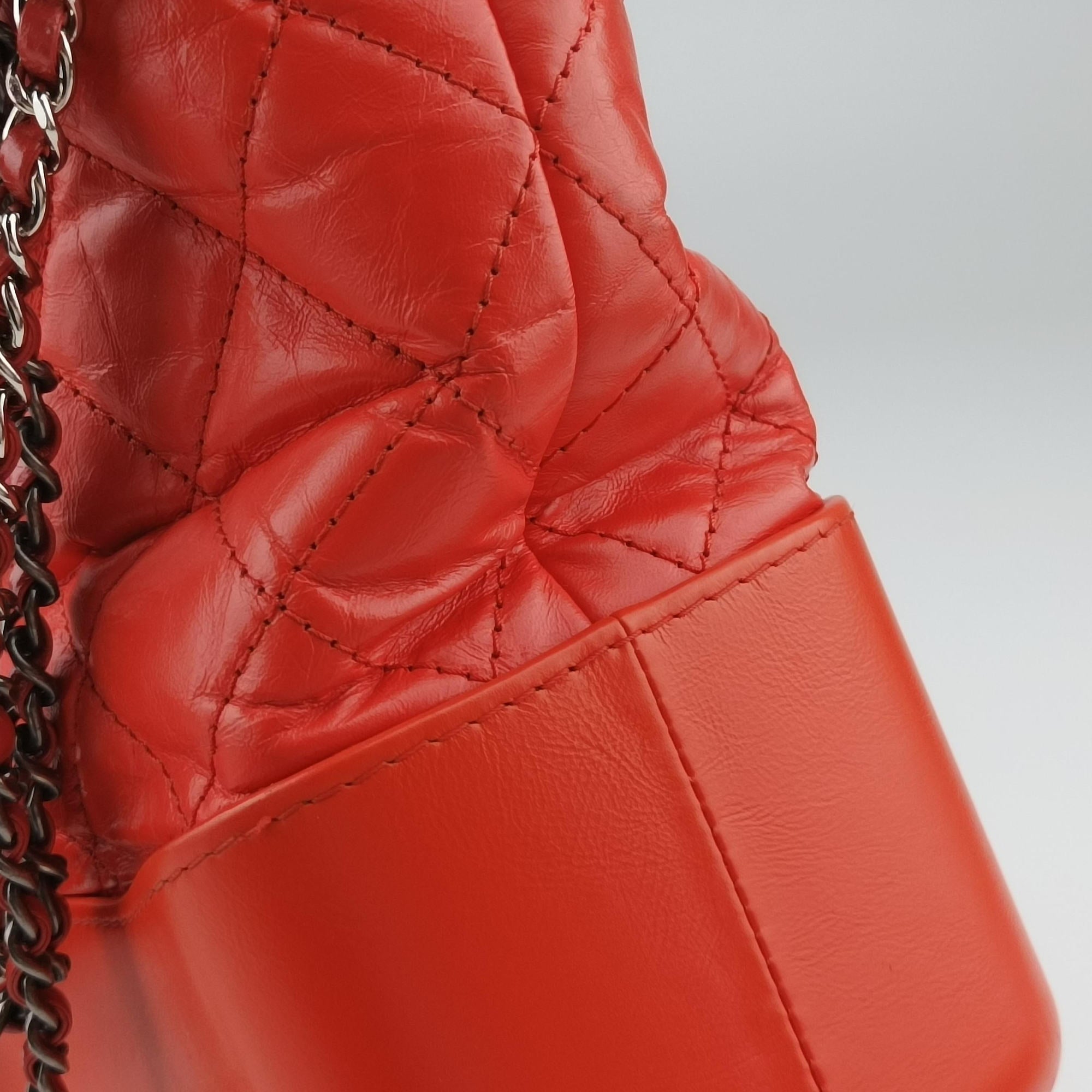 Pre-owned Chanel GABRIELLE Orange lambskin A93824 shoulderbag | stylenewstar