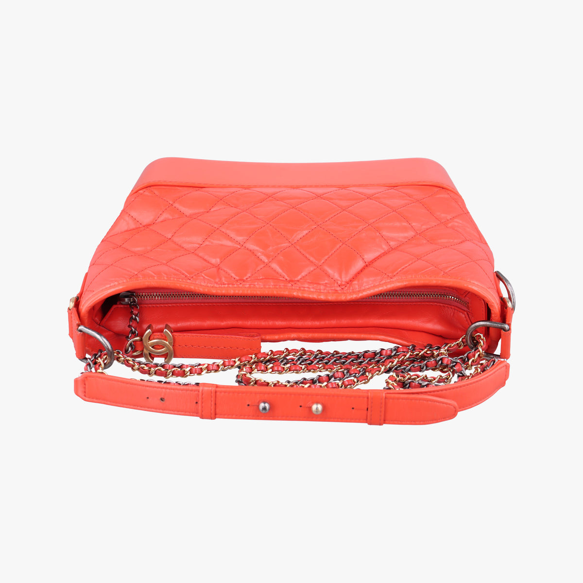 Pre-owned Chanel GABRIELLE Orange lambskin A93824 shoulderbag | stylenewstar