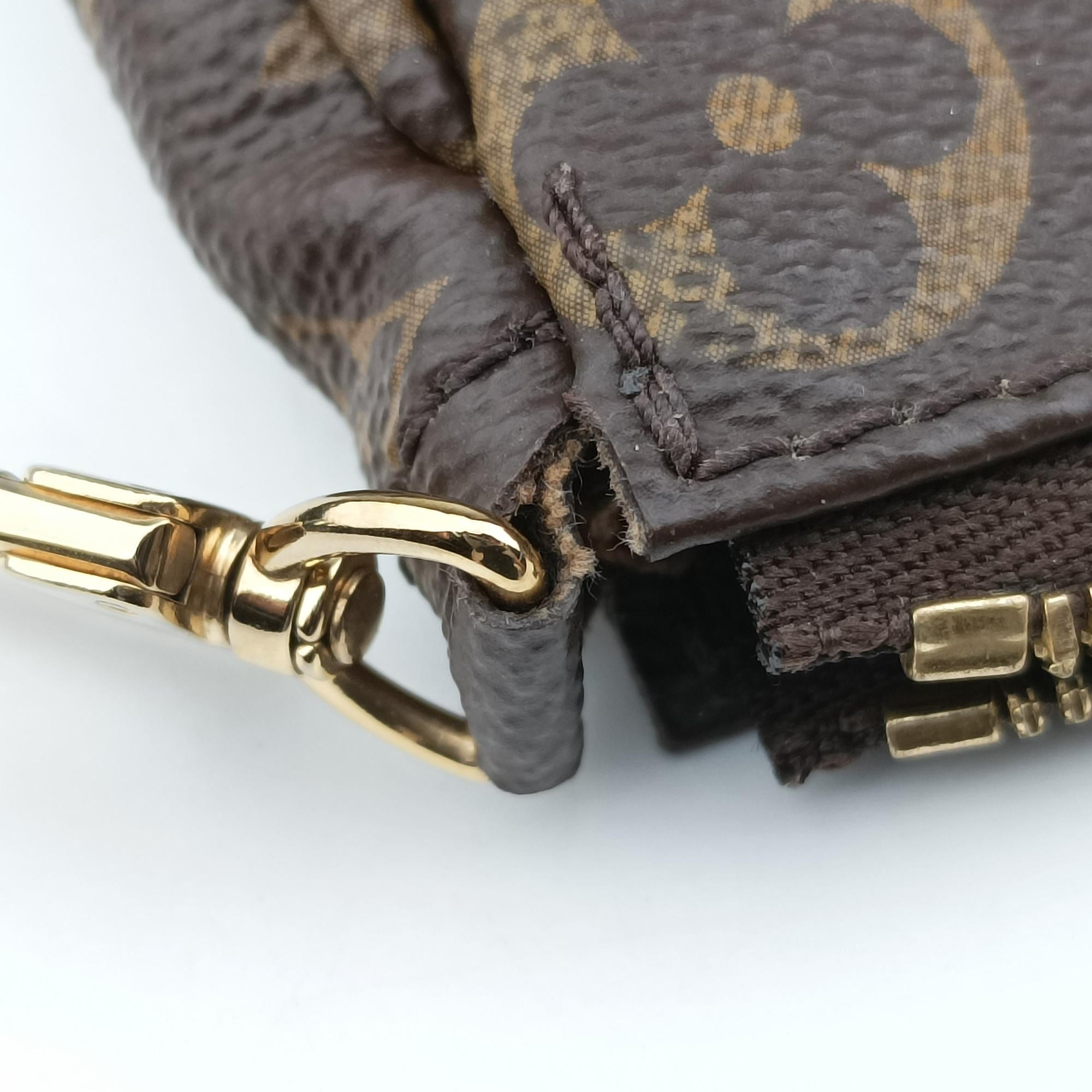 Pre-owned Louis Vuitton Multi Pochette Accessoir brown×khaki Monogram Canvas M44813 shoulderbag | stylenewstar