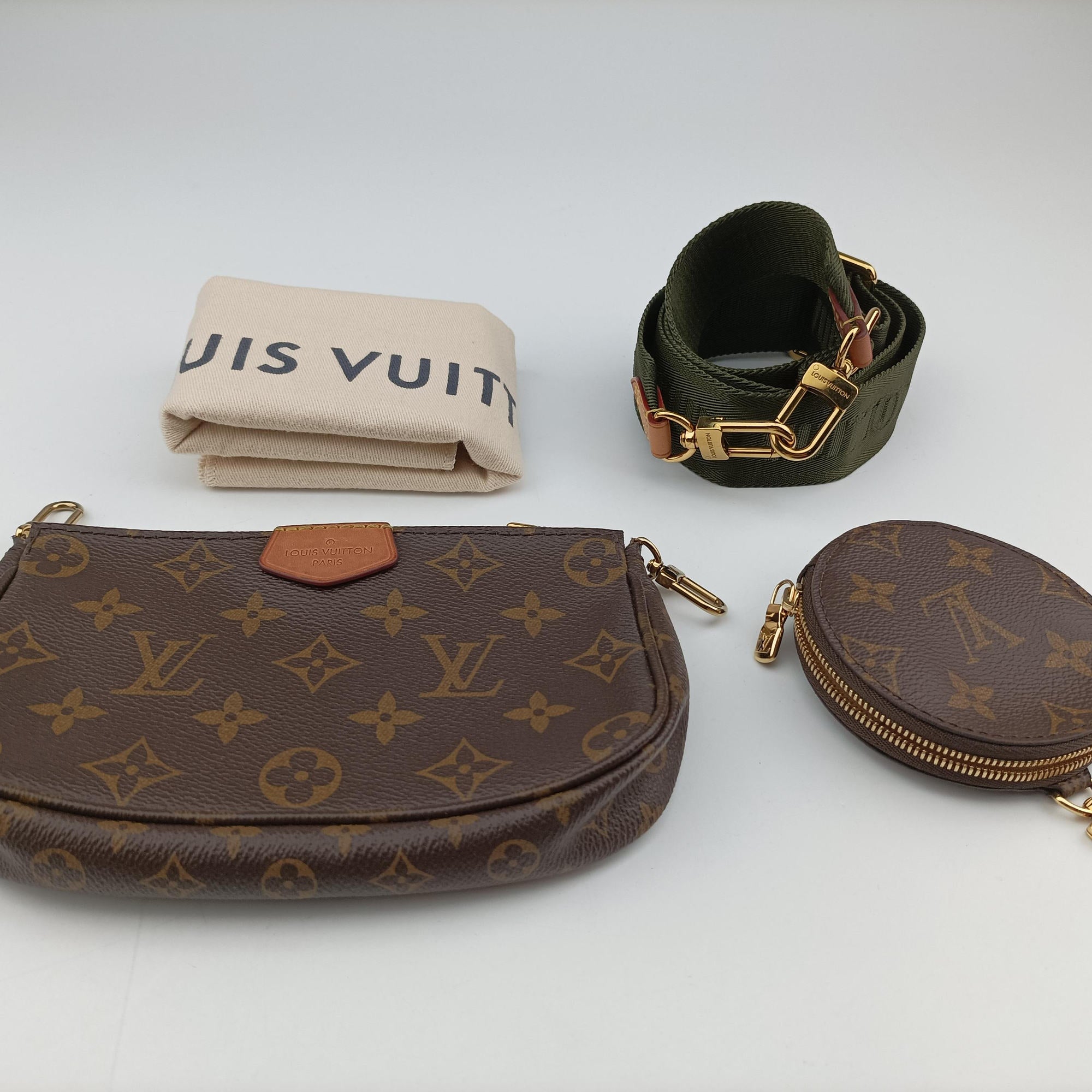 Pre-owned Louis Vuitton Multi Pochette Accessoir brown×khaki Monogram Canvas M44813 shoulderbag | stylenewstar