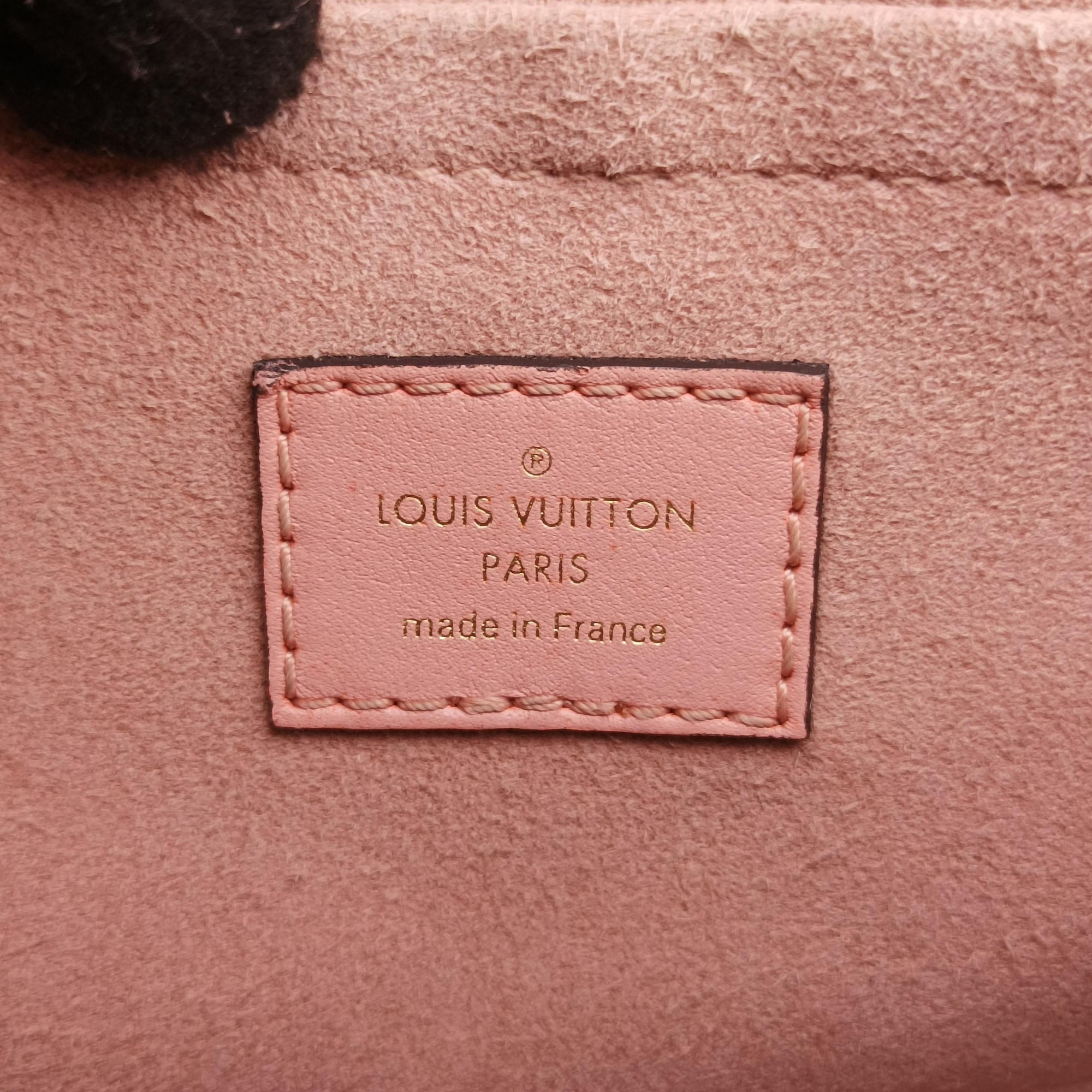 Pre-owned Louis Vuitton LOCKY BB Brown×ROSE POUDRE Monogram Canvas×calf leather M44080 shoulderbag | stylenewstar