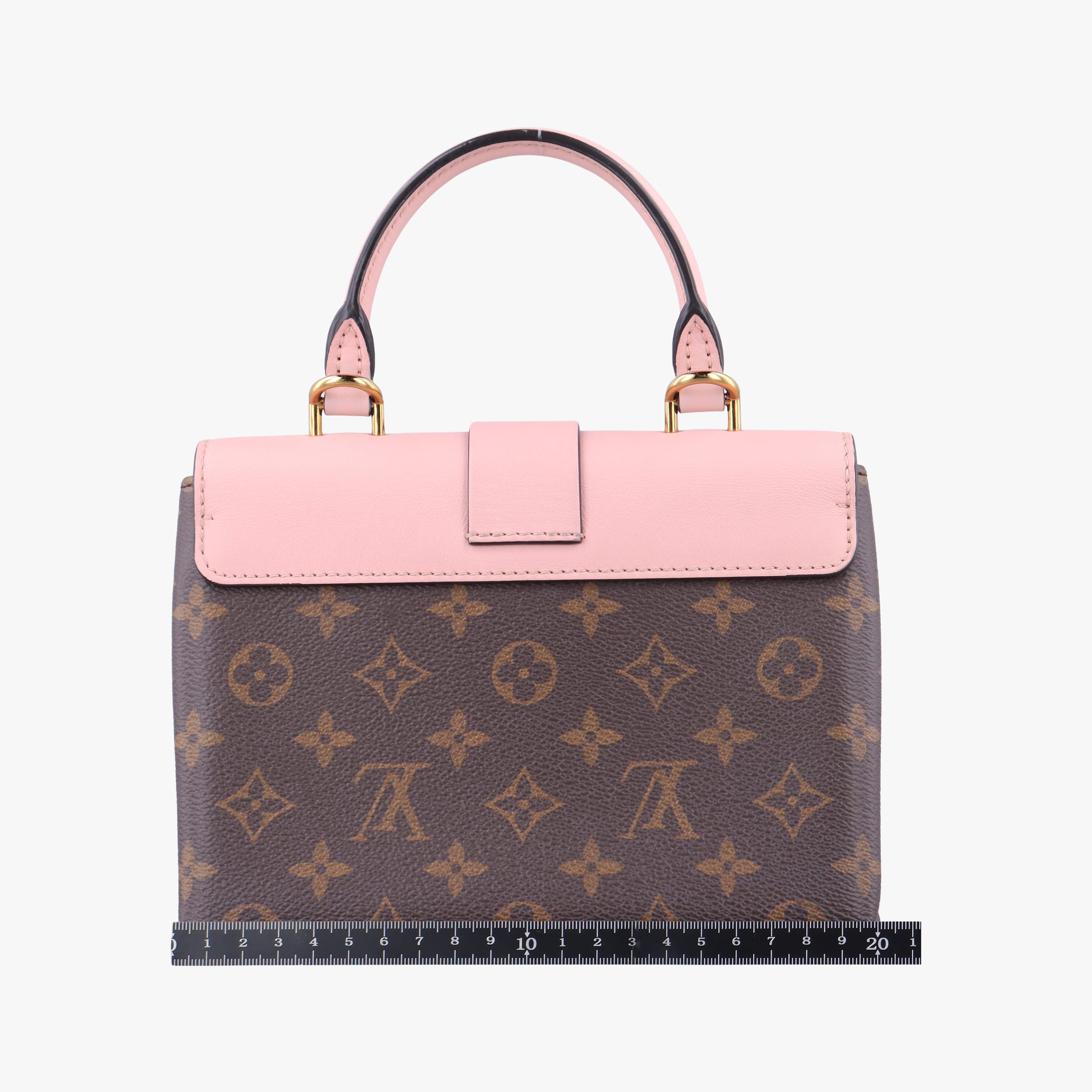 Pre-owned Louis Vuitton LOCKY BB Brown×ROSE POUDRE Monogram Canvas×calf leather M44080 shoulderbag | stylenewstar
