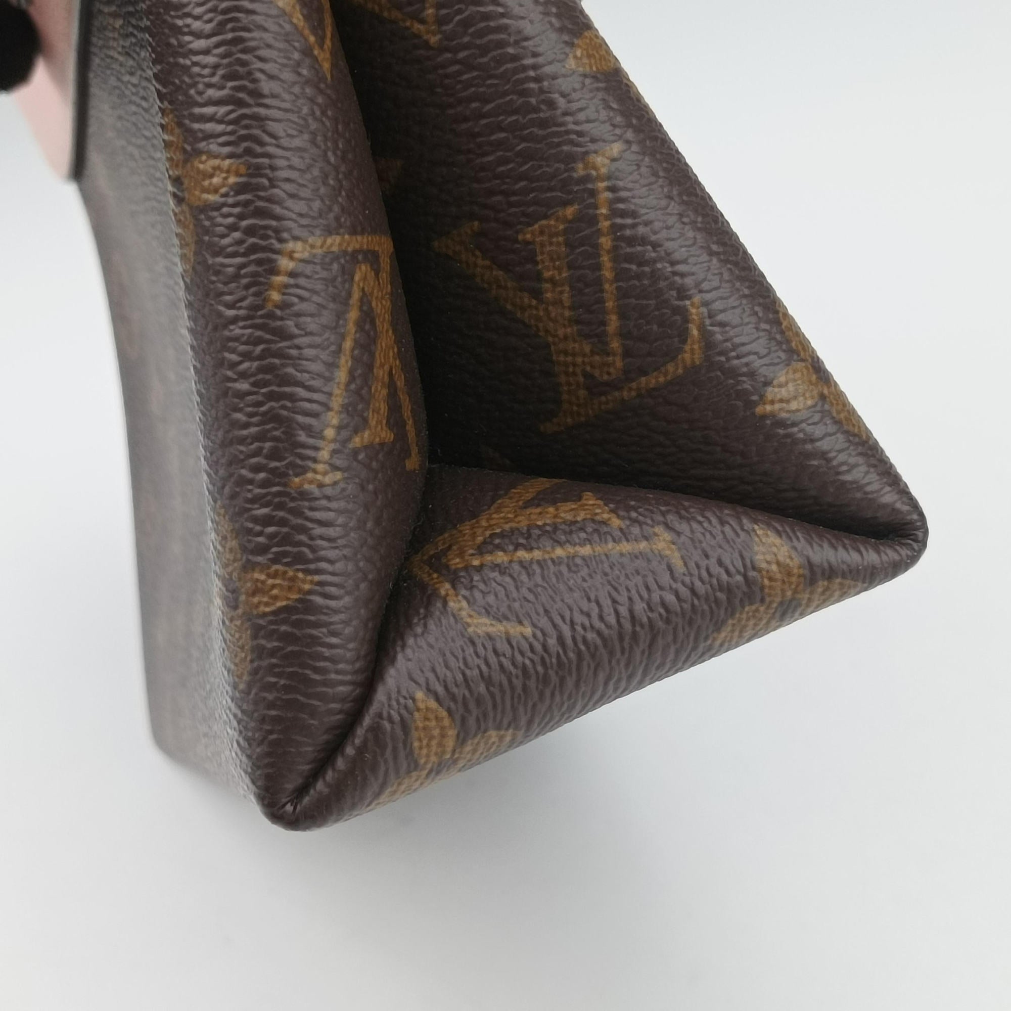 Pre-owned Louis Vuitton LOCKY BB Brown×ROSE POUDRE Monogram Canvas×calf leather M44080 shoulderbag | stylenewstar