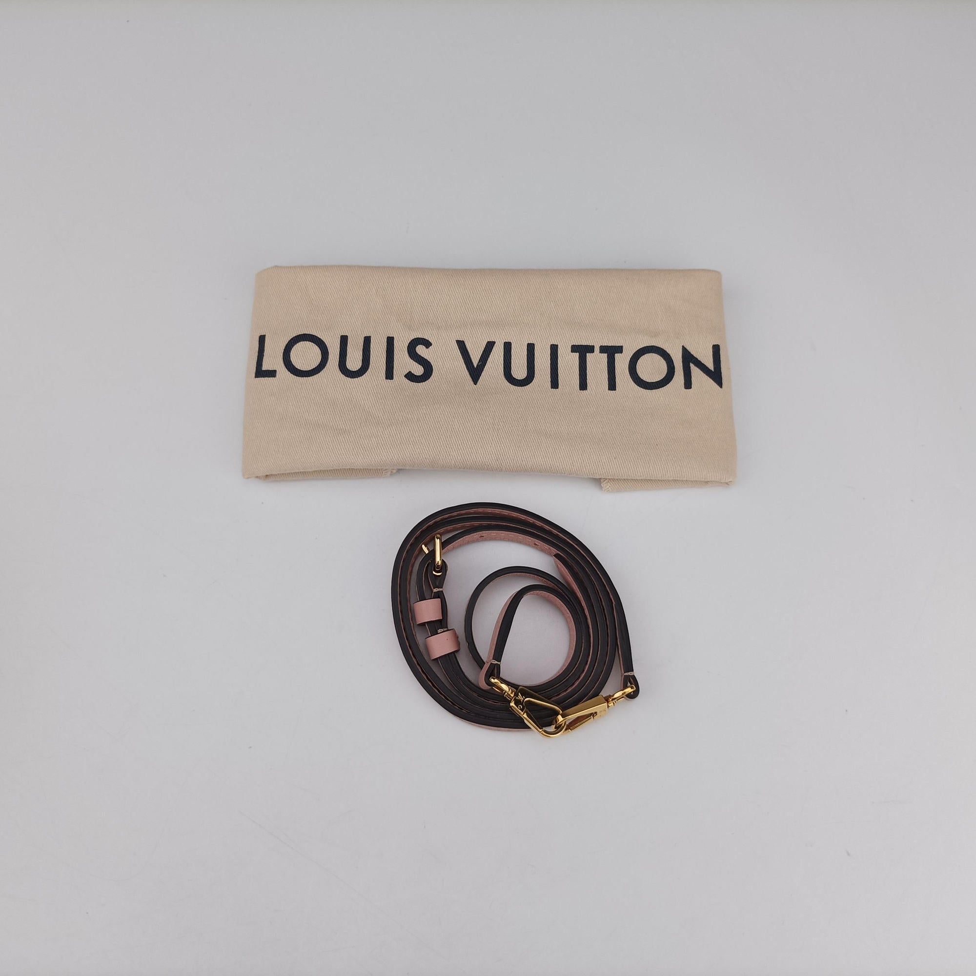 Pre-owned Louis Vuitton LOCKY BB Brown×ROSE POUDRE Monogram Canvas×calf leather M44080 shoulderbag | stylenewstar