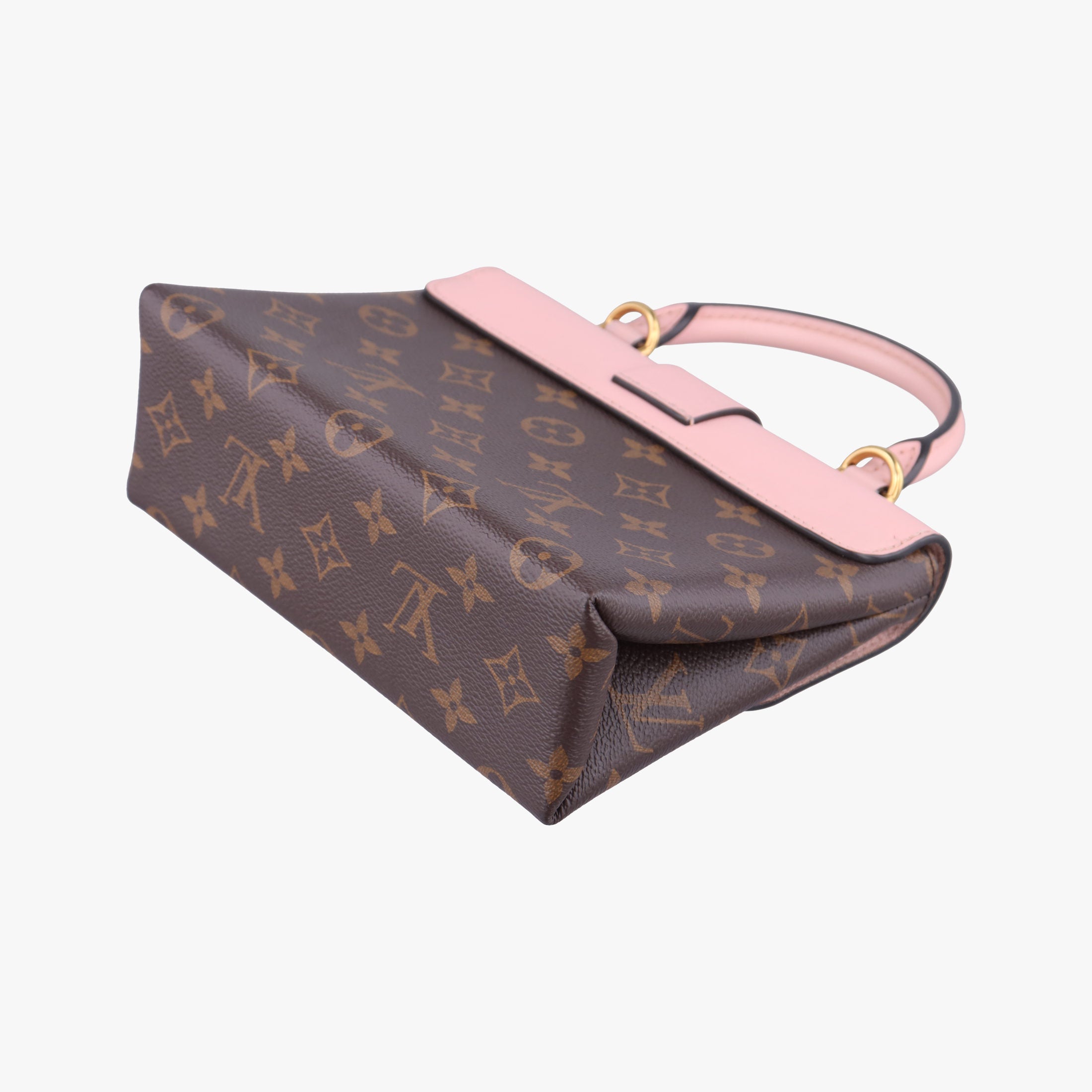 Pre-owned Louis Vuitton LOCKY BB Brown×ROSE POUDRE Monogram Canvas×calf leather M44080 shoulderbag | stylenewstar