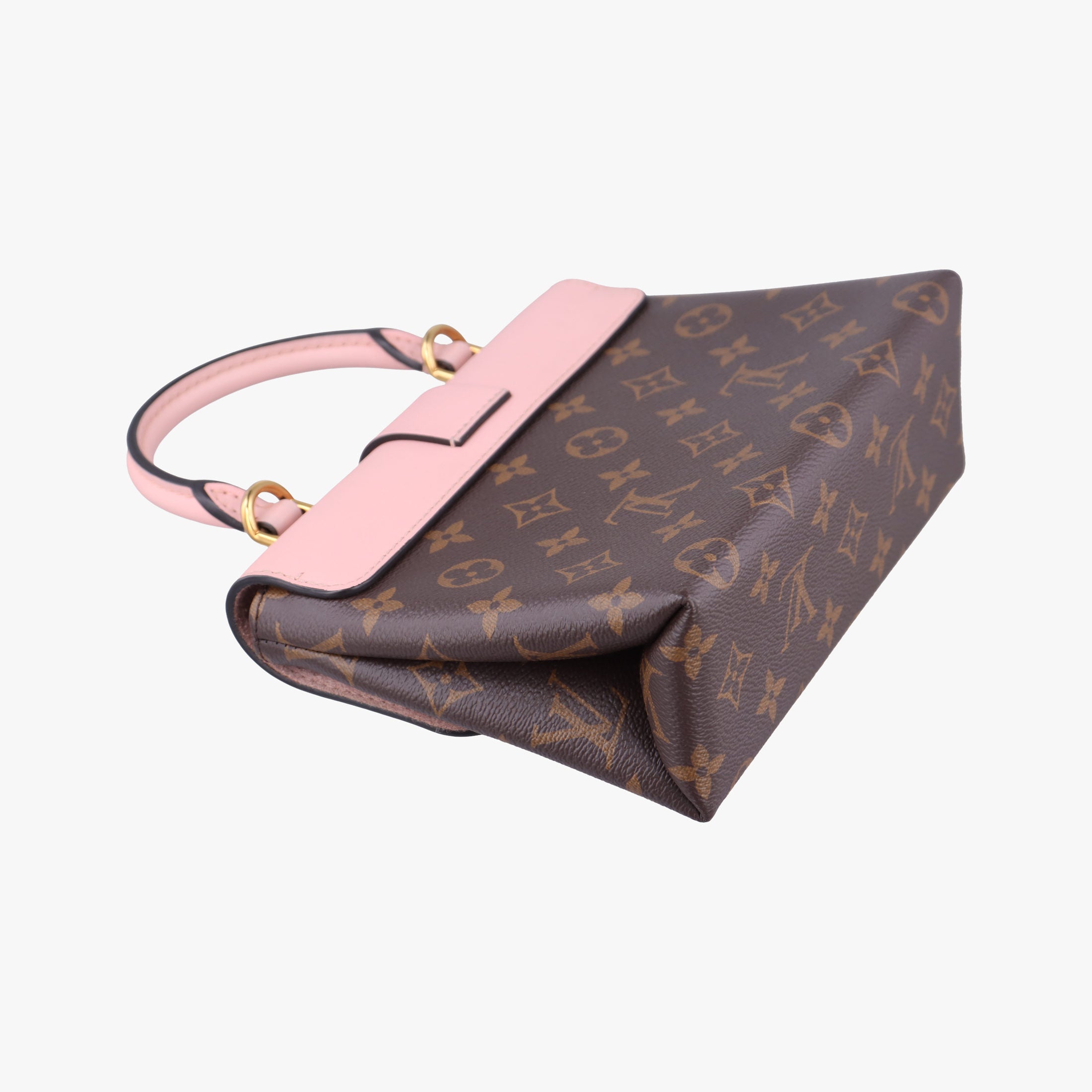 Pre-owned Louis Vuitton LOCKY BB Brown×ROSE POUDRE Monogram Canvas×calf leather M44080 shoulderbag | stylenewstar
