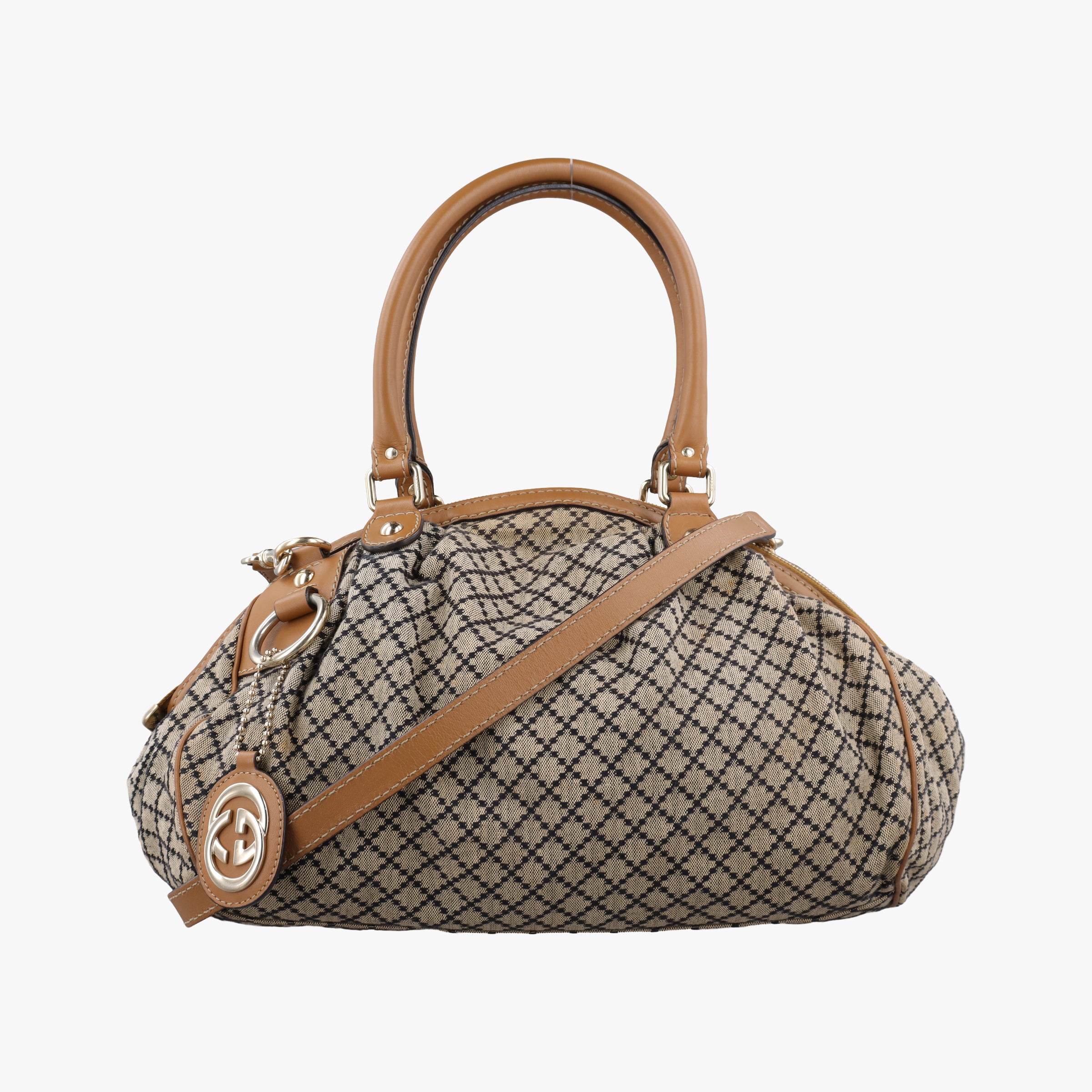 Vintage Gucci Sukey GUCCISSIMA Brown x Beige canvas×leather 223974 shoulderbag | stylenewstar
