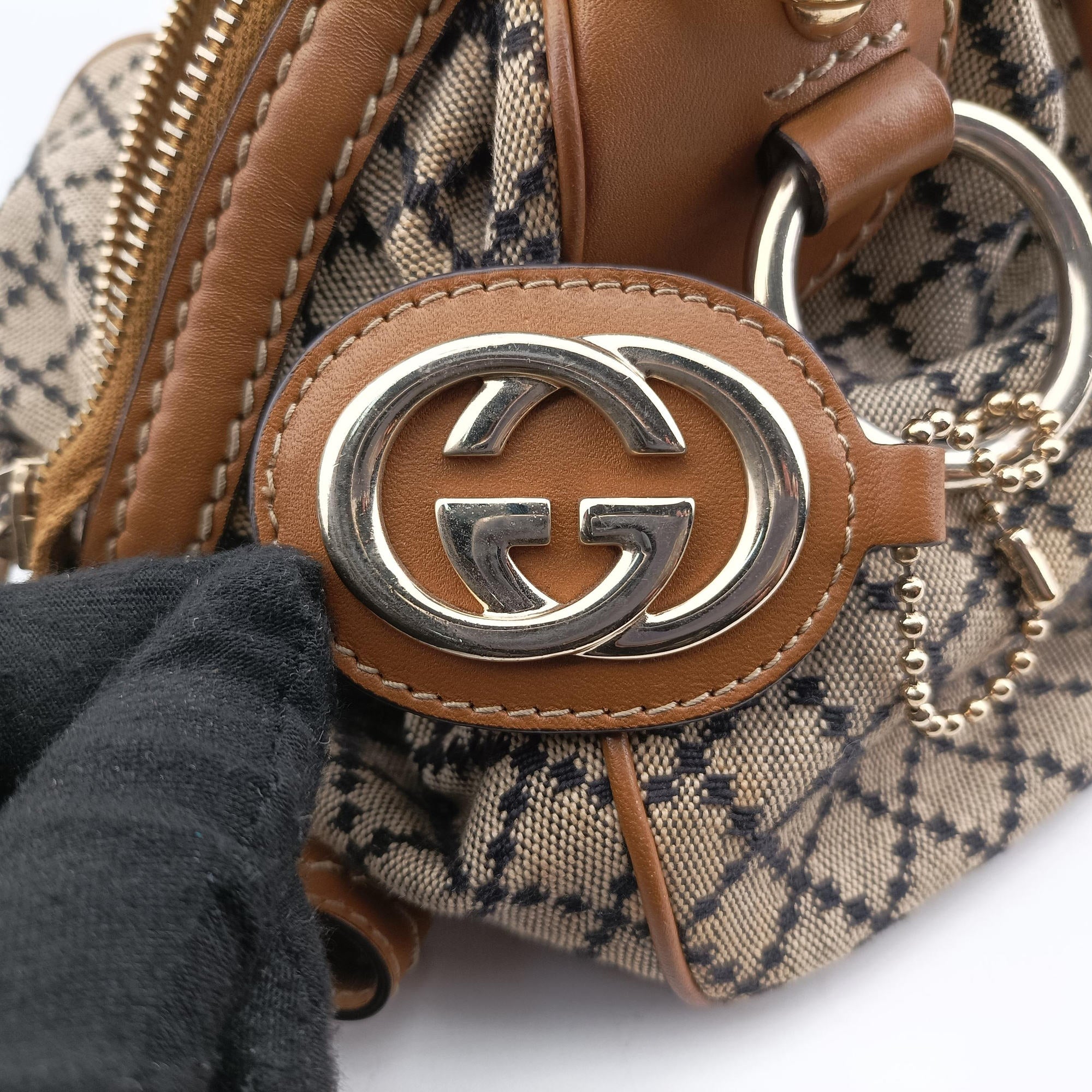 Vintage Gucci Sukey GUCCISSIMA Brown x Beige canvas×leather 223974 shoulderbag | stylenewstar