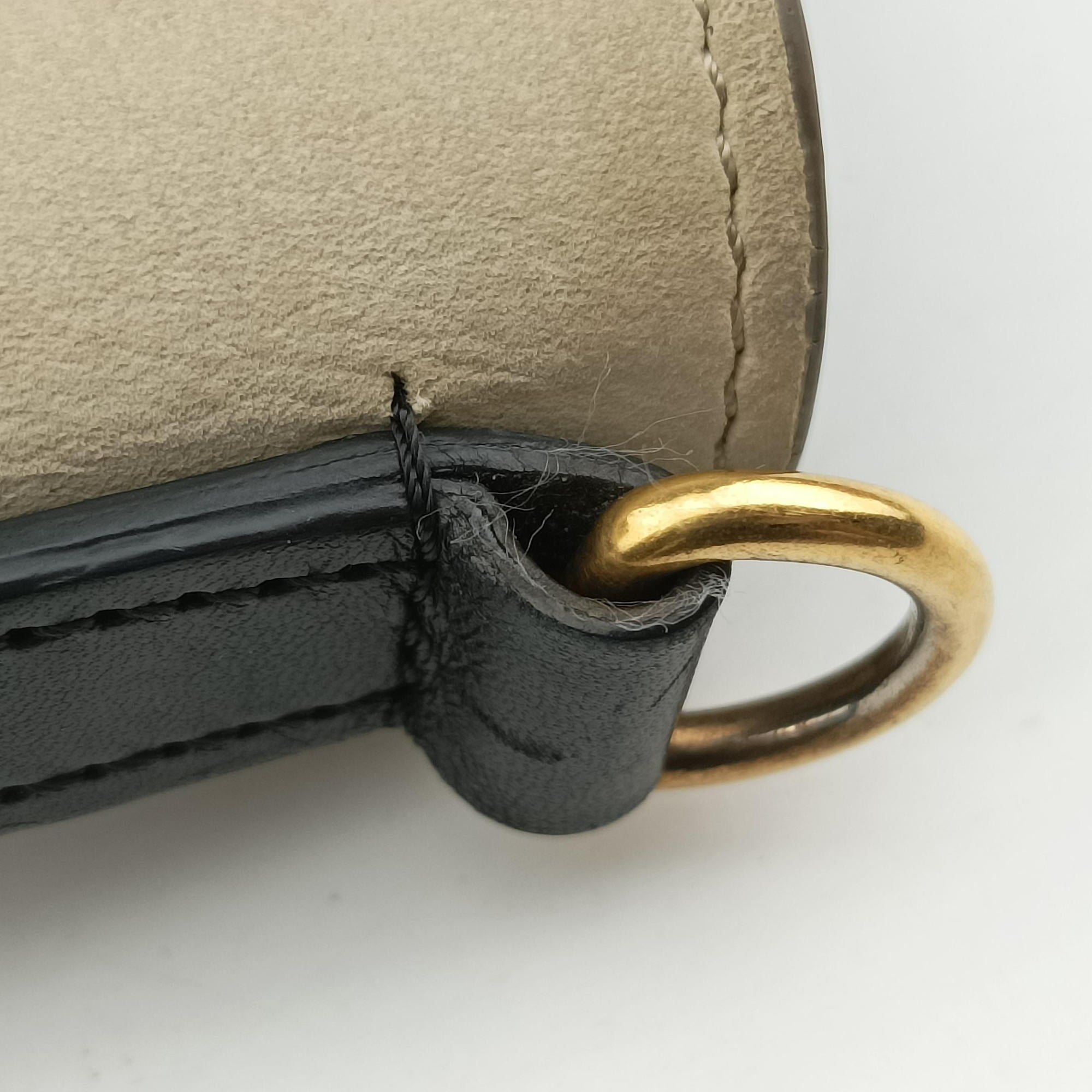 Pre-owned Celine Luggage nano Shopper Beige×white×black Leather  shoulderbag | stylenewstar