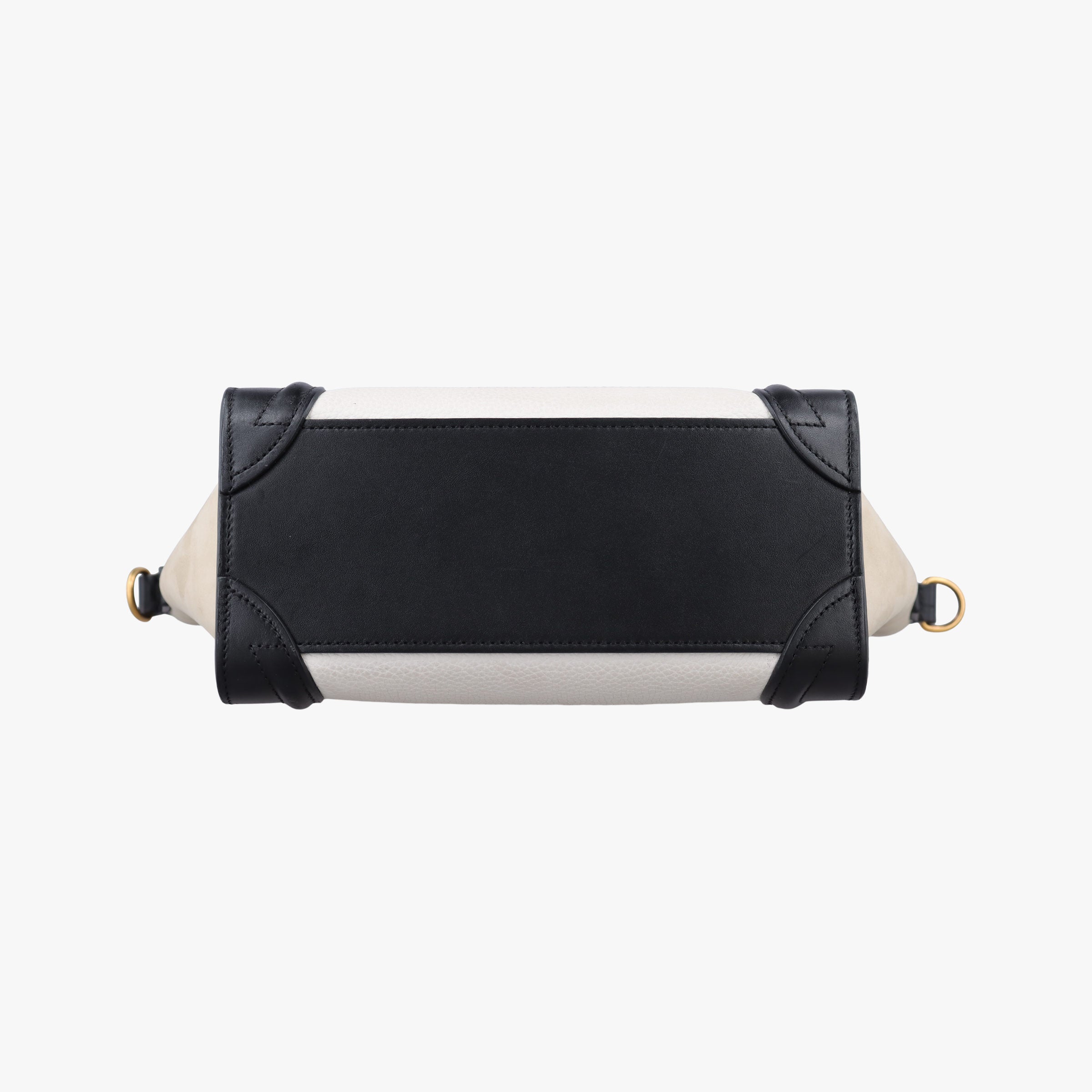 Pre-owned Celine Luggage nano Shopper Beige×white×black Leather  shoulderbag | stylenewstar