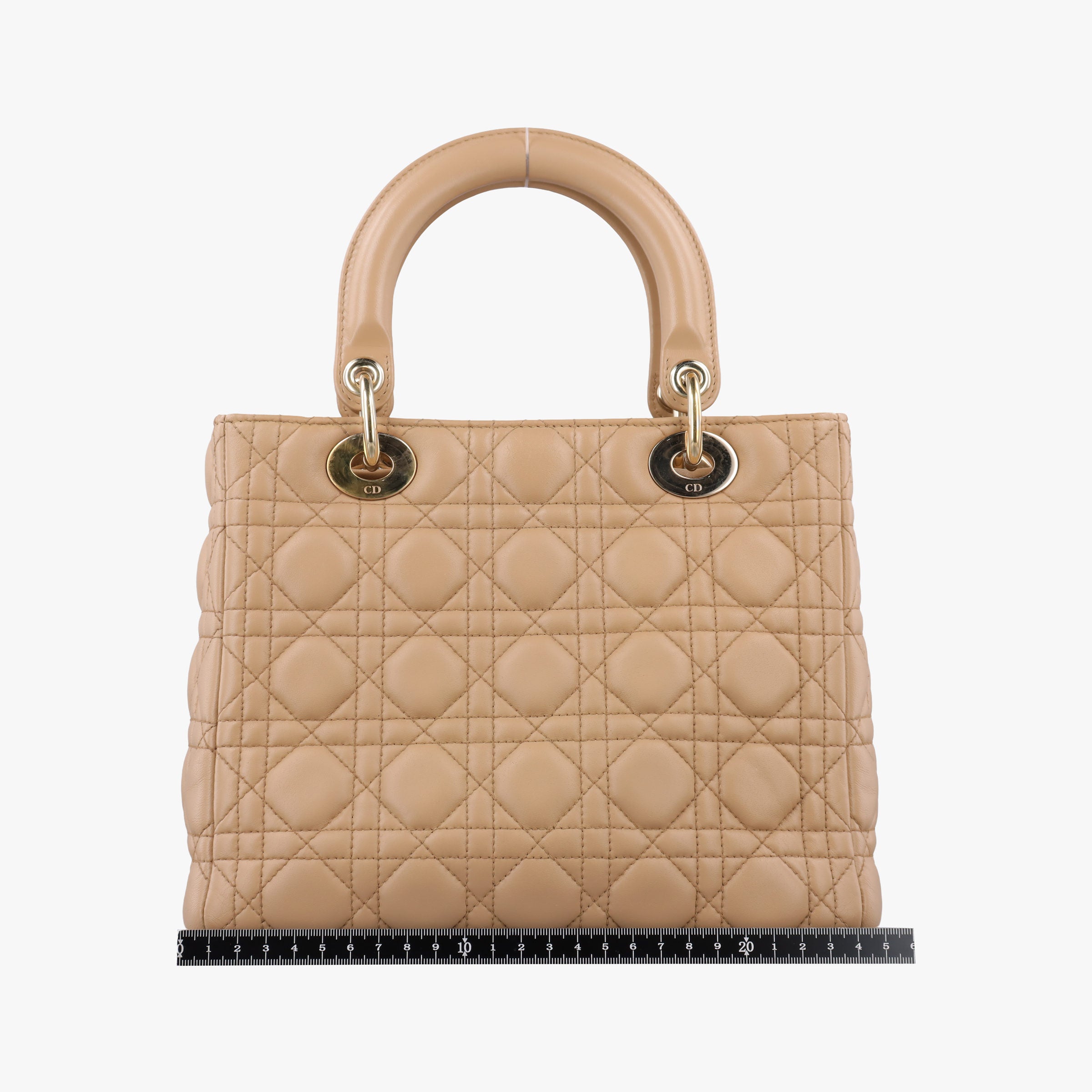 Pre-owned Christian Dior Lady Dior Beige lambskin  shoulderbag | stylenewstar