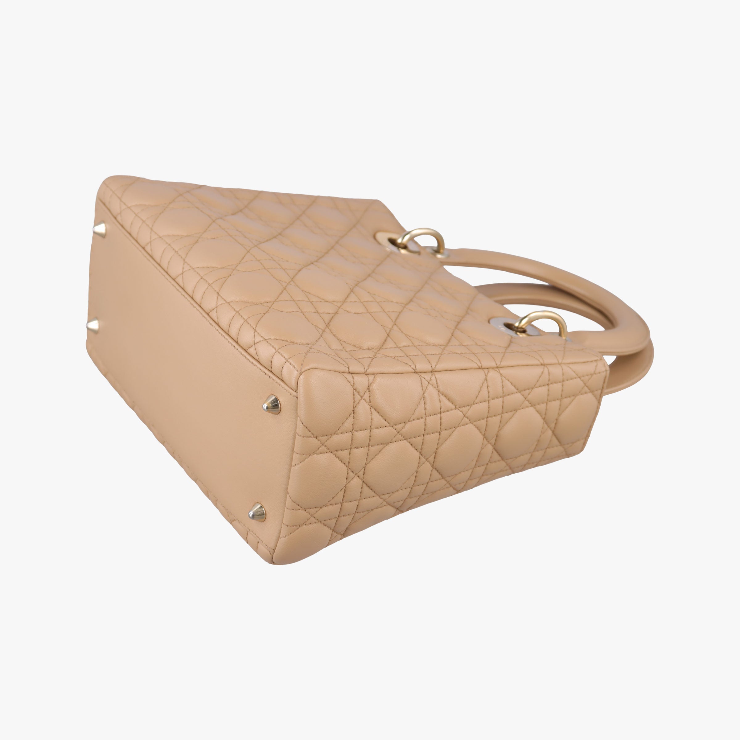 Pre-owned Christian Dior Lady Dior Beige lambskin  shoulderbag | stylenewstar