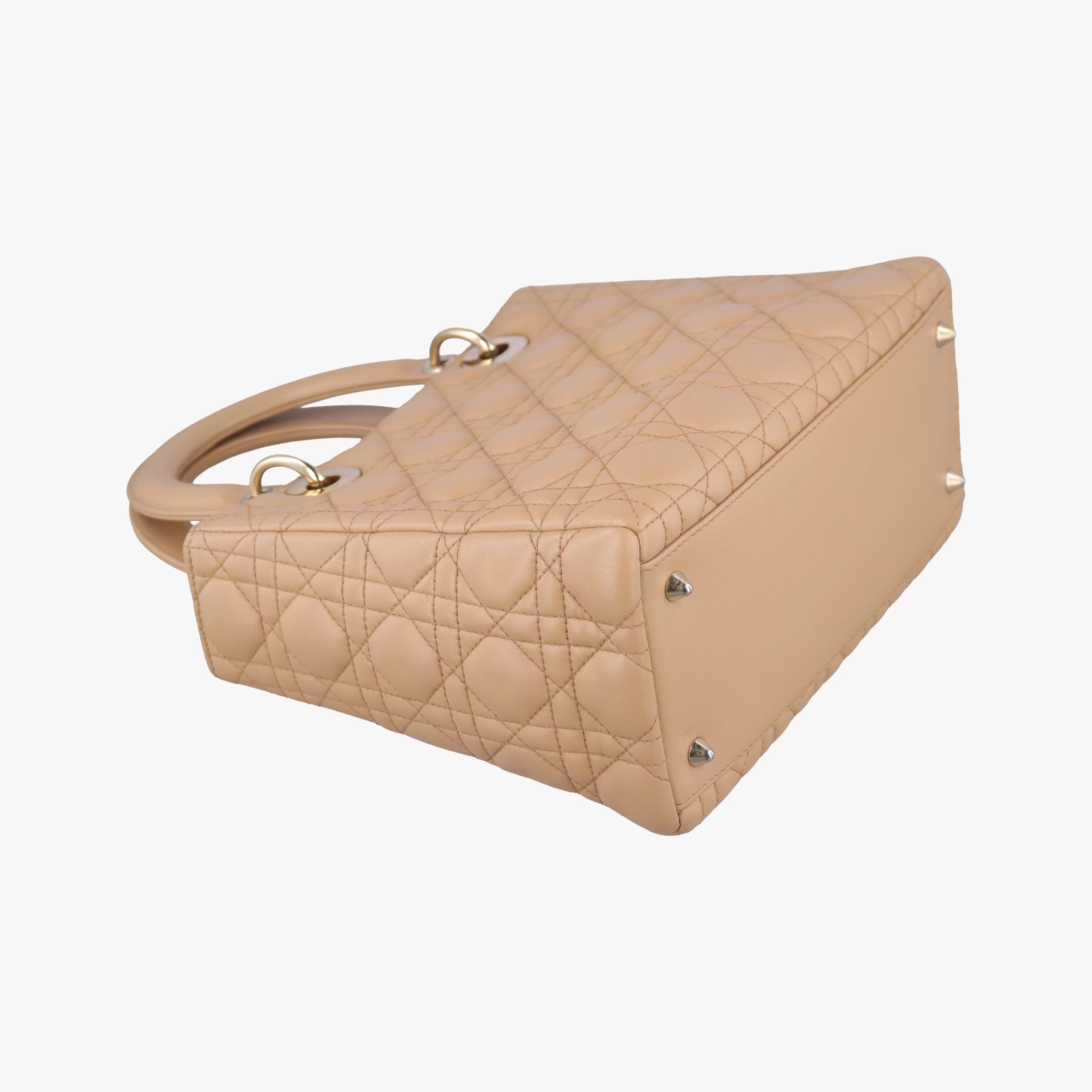 Pre-owned Christian Dior Lady Dior Beige lambskin  shoulderbag | stylenewstar