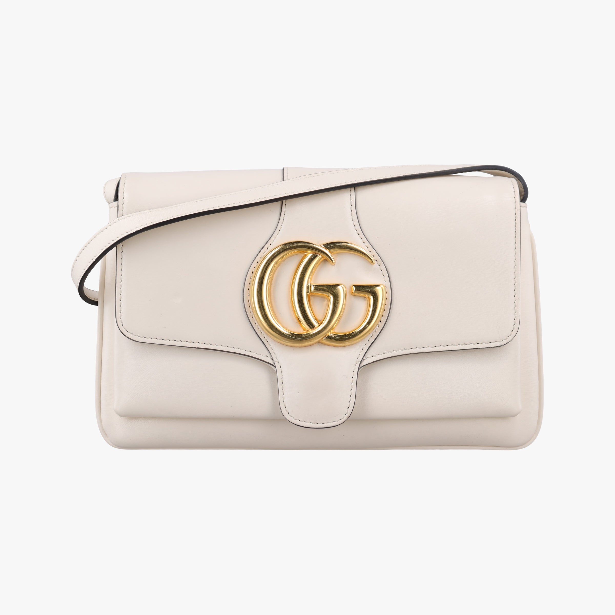Pre-owned Gucci Arli White Leather 550129 shoulderbag | stylenewstar