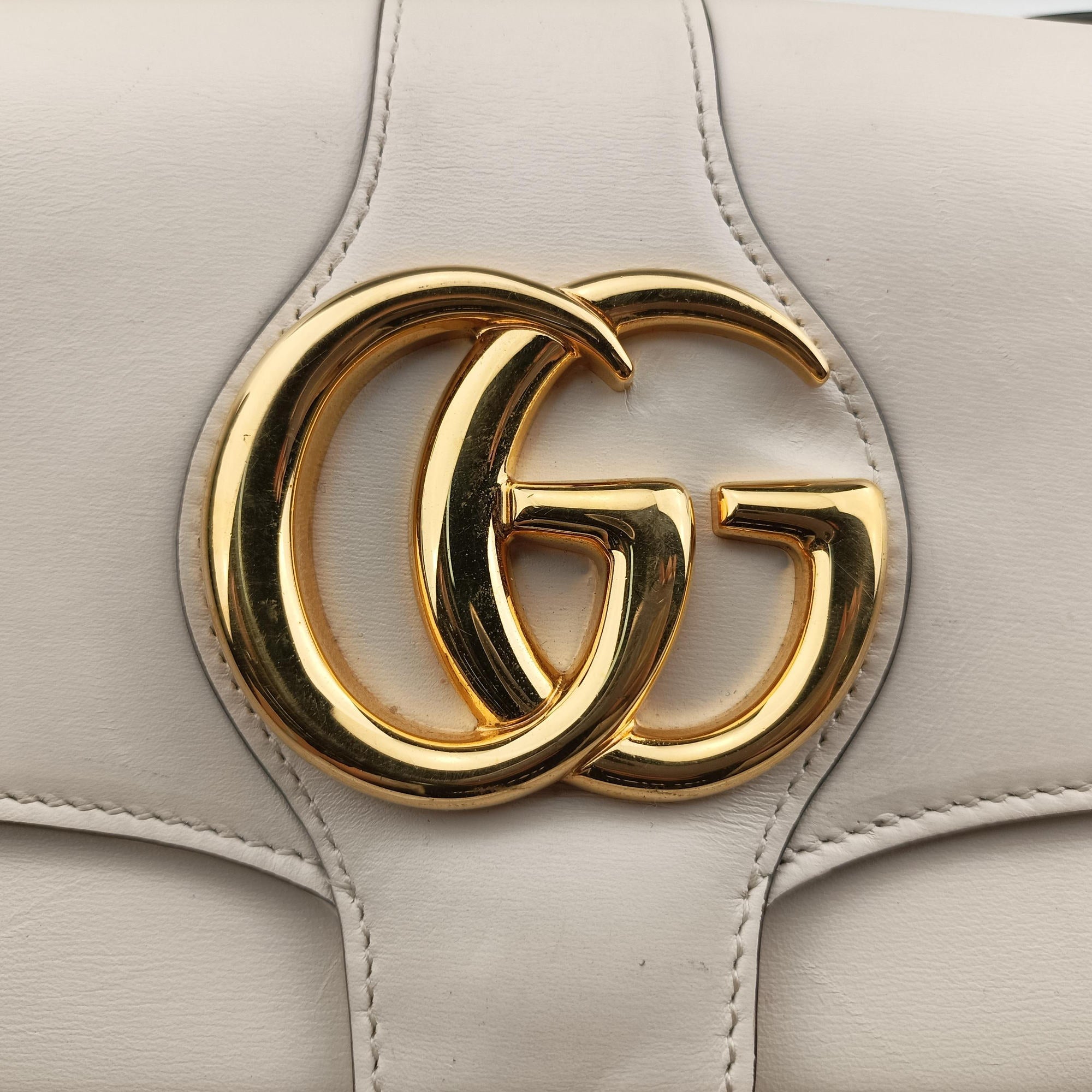 Pre-owned Gucci Arli White Leather 550129 shoulderbag | stylenewstar