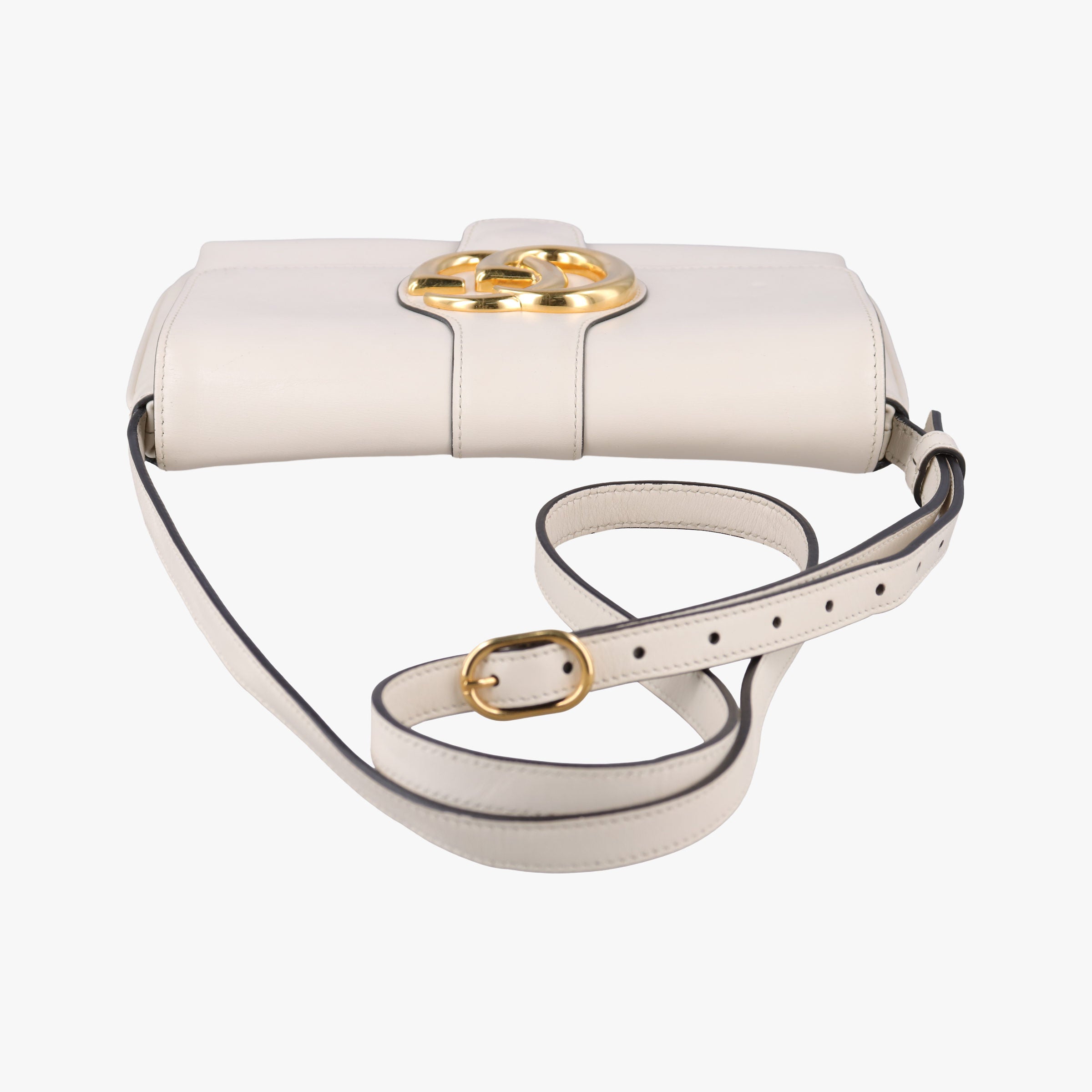 Pre-owned Gucci Arli White Leather 550129 shoulderbag | stylenewstar