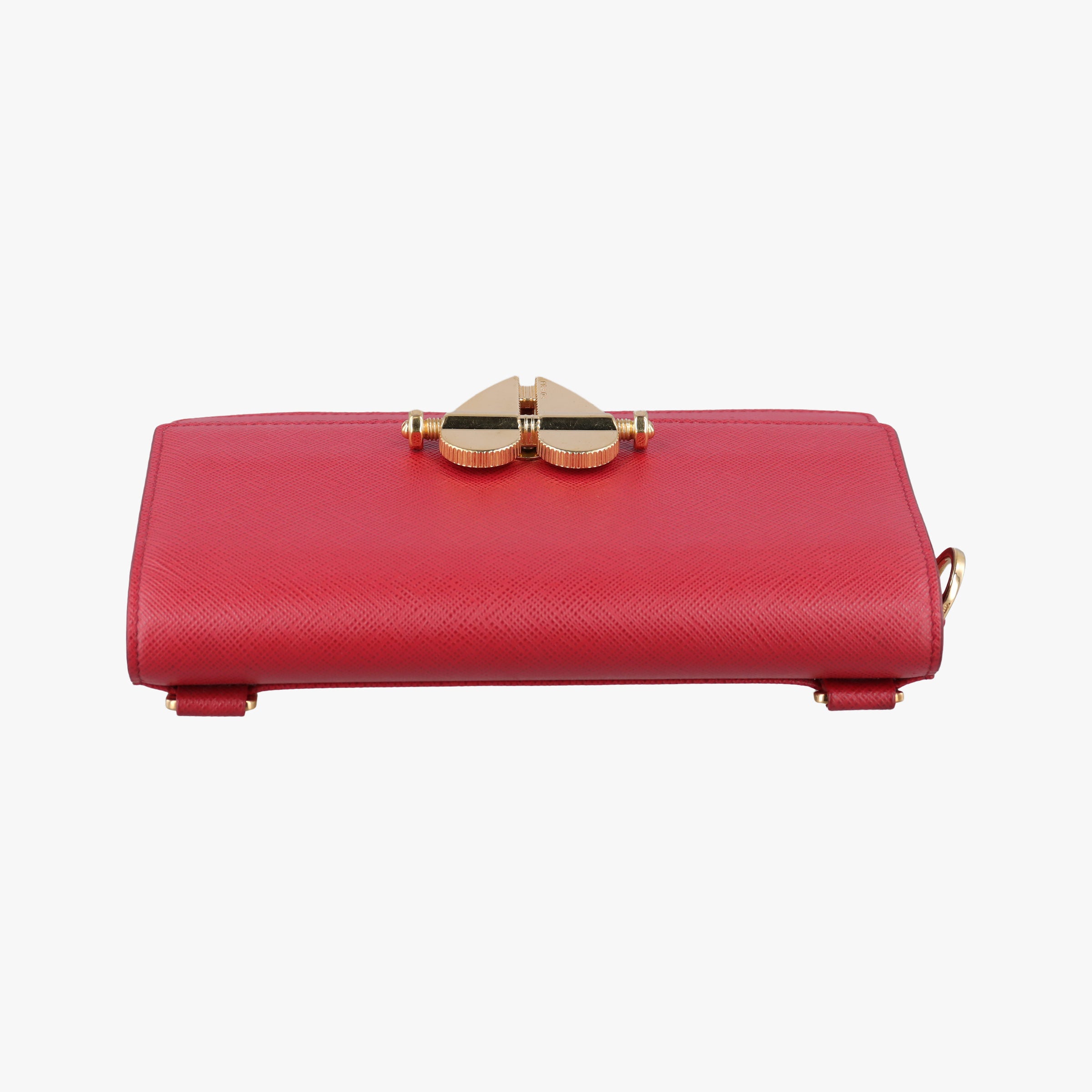 Vintage Prada heart lock Red Saffiano Leather  shoulderbag | stylenewstar