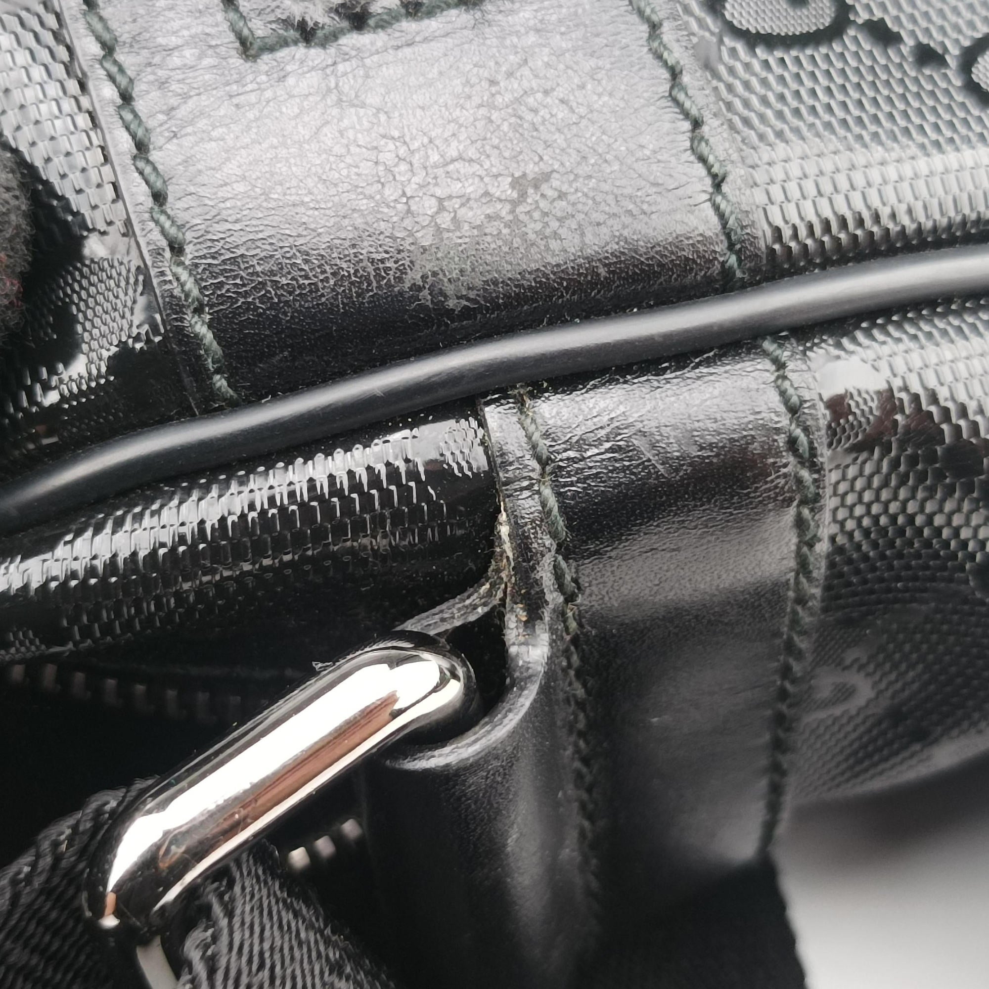 Secondhand Gucci GG Imprime Messenger Black PVC coated canvas 201448 shoulderbag | stylenewstar