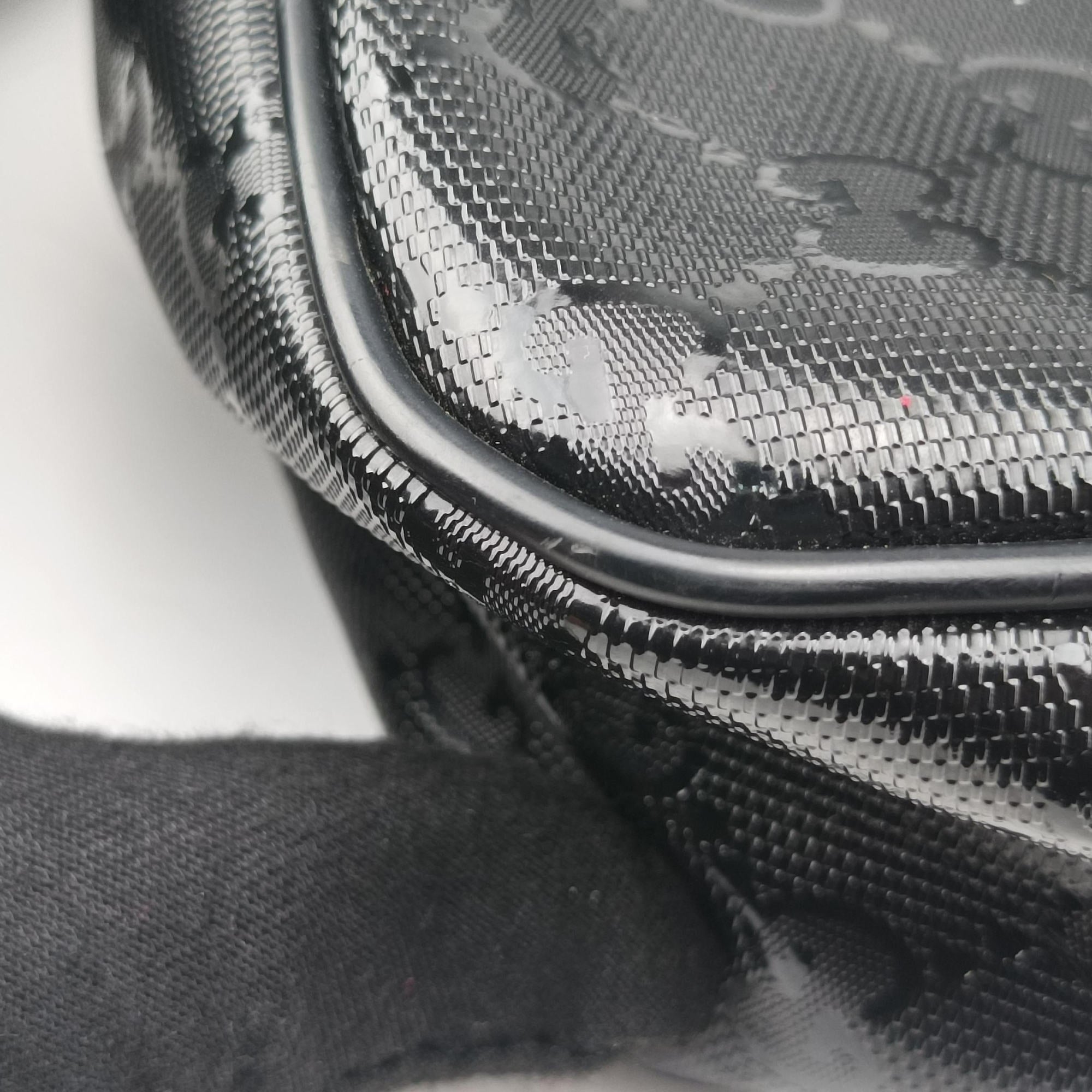 Secondhand Gucci GG Imprime Messenger Black PVC coated canvas 201448 shoulderbag | stylenewstar
