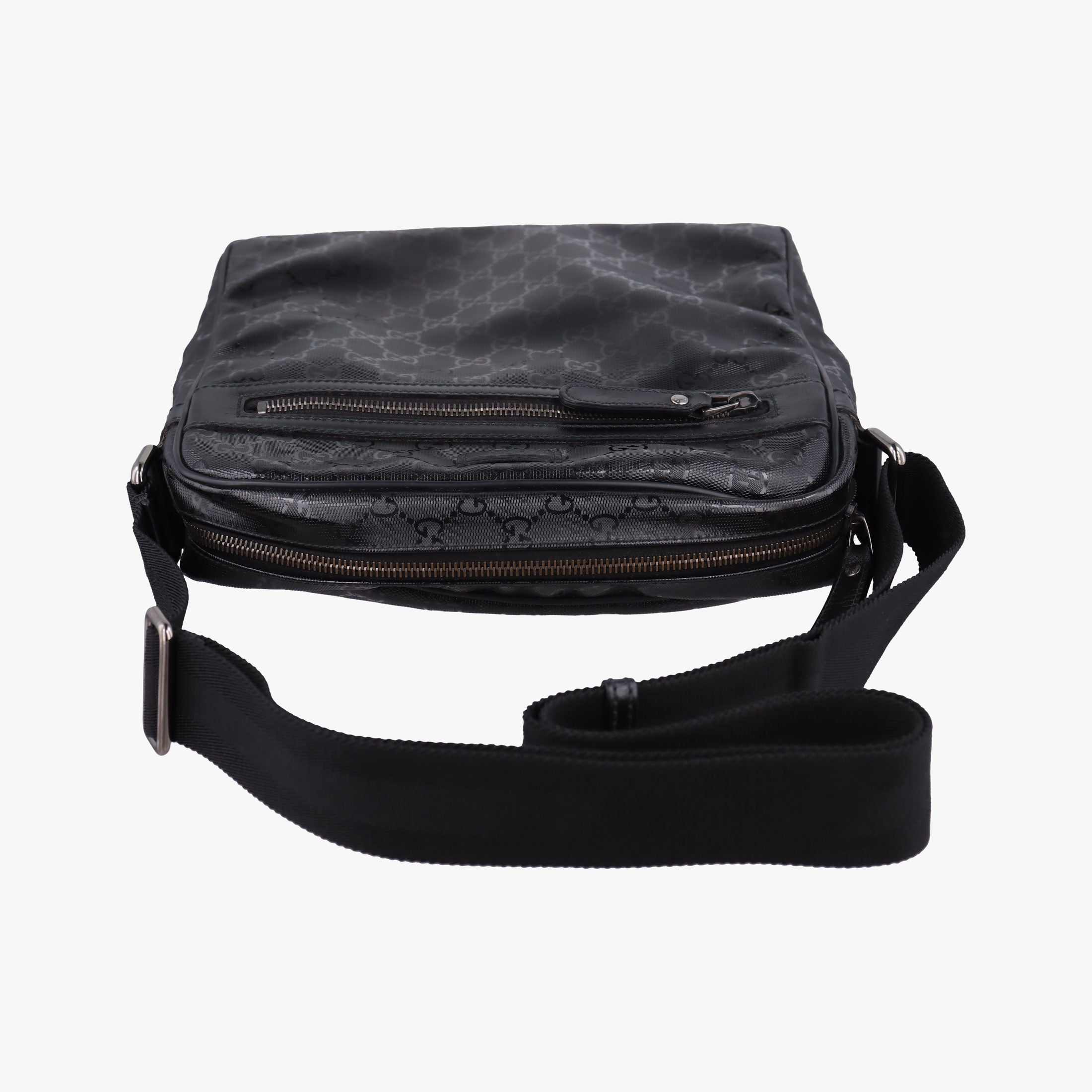 Secondhand Gucci GG Imprime Messenger Black PVC coated canvas 201448 shoulderbag | stylenewstar