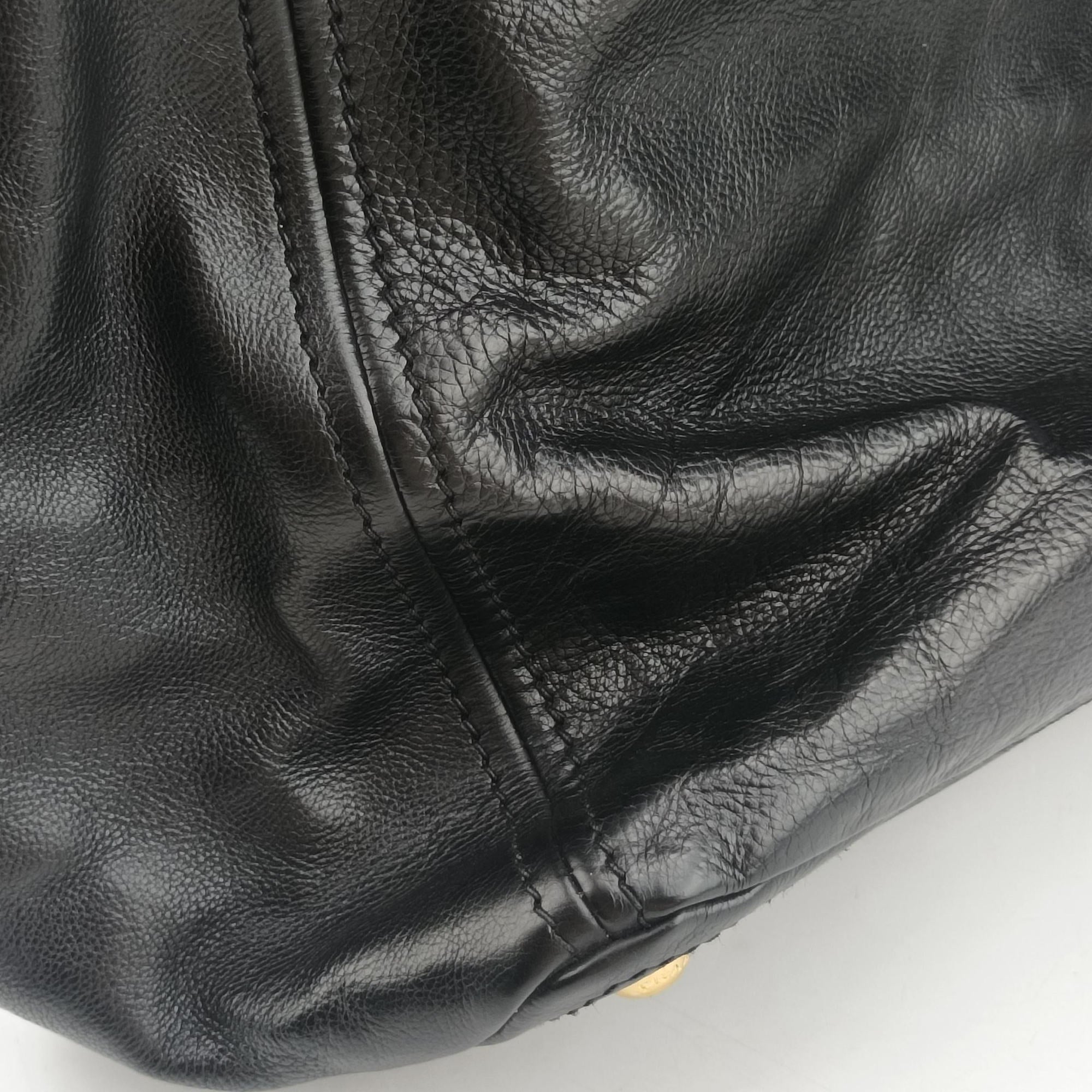 Pre-owned Prada Soft Shopping Black Leather  shoulderbag | stylenewstar