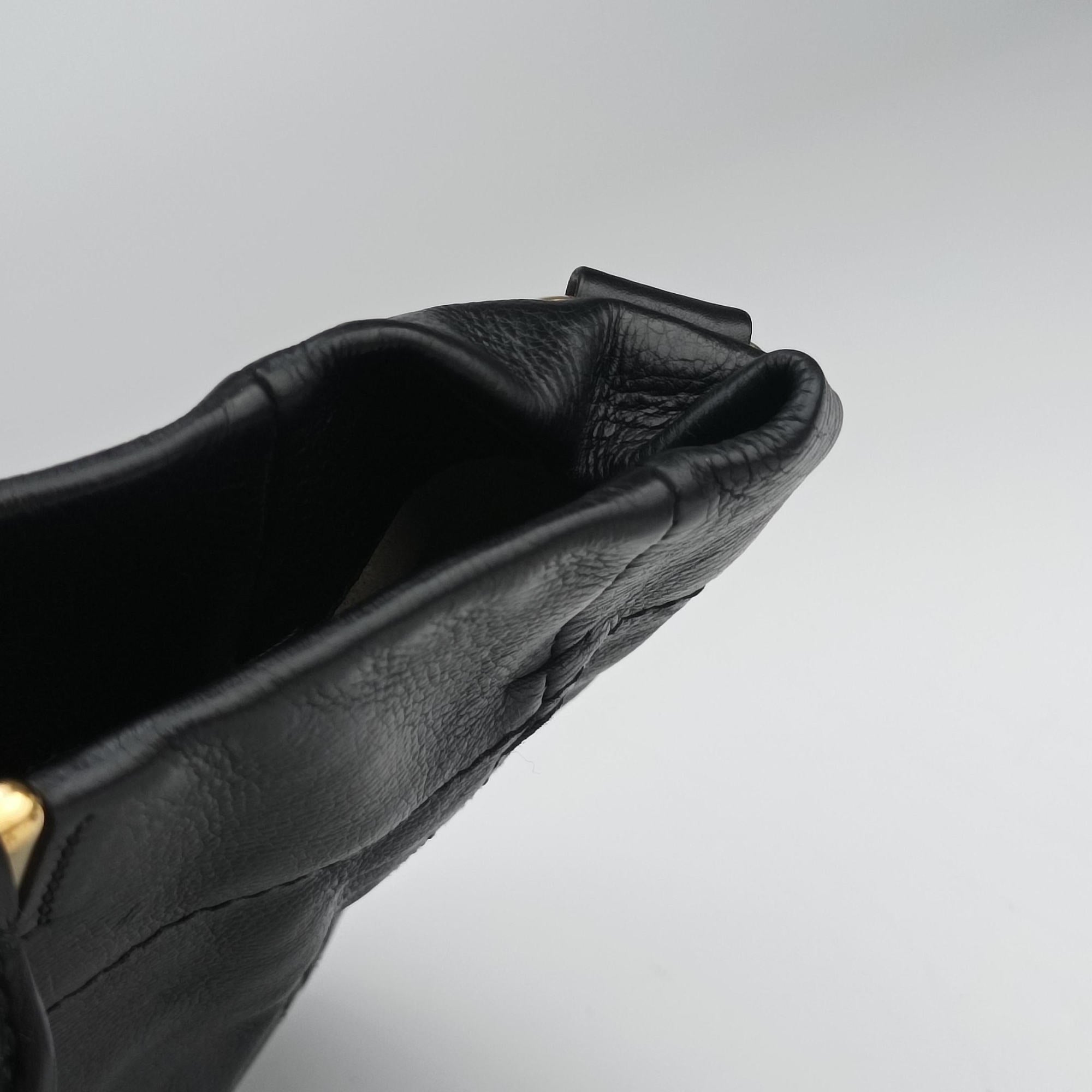 Pre-owned Prada Soft Shopping Black Leather  shoulderbag | stylenewstar