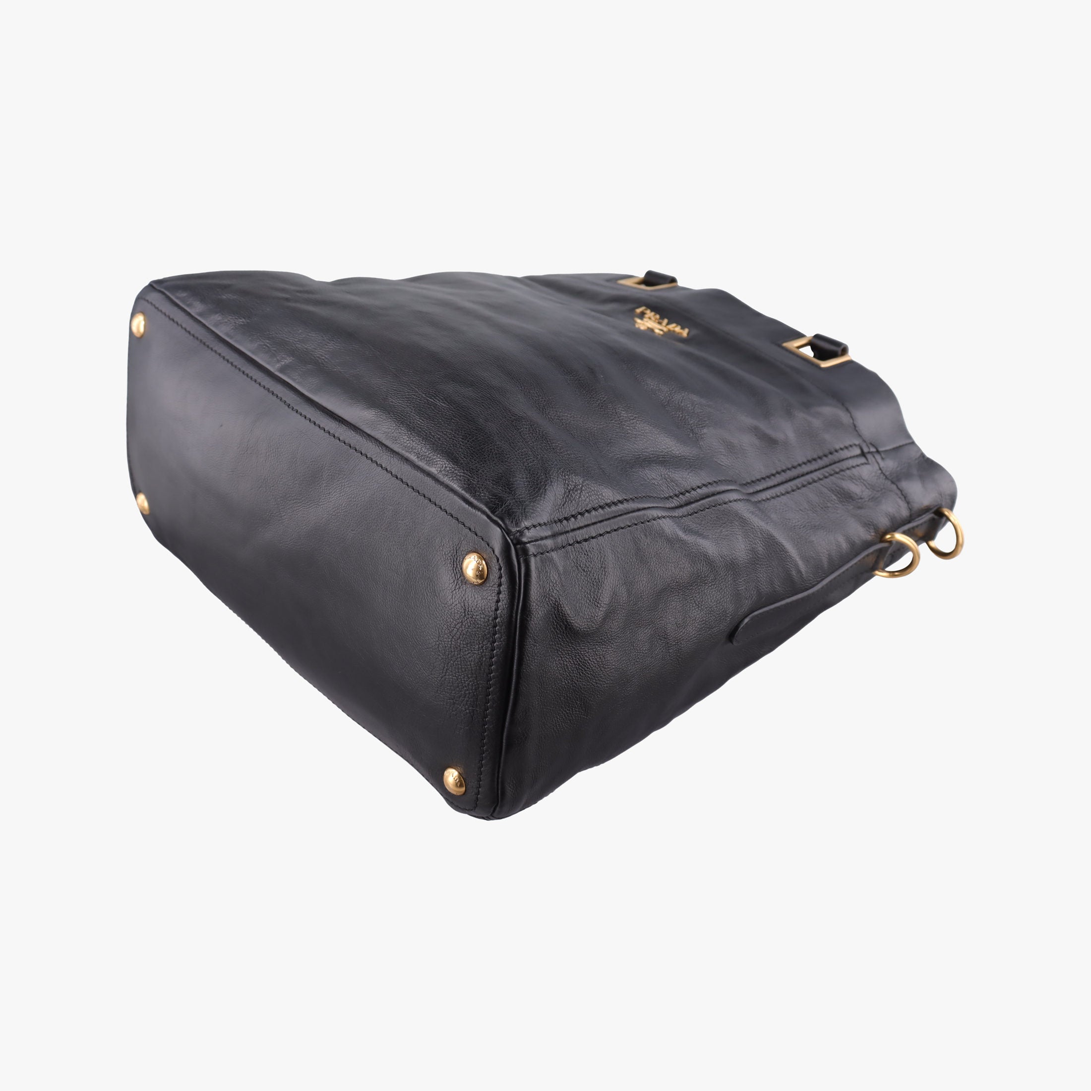 Pre-owned Prada Soft Shopping Black Leather  shoulderbag | stylenewstar