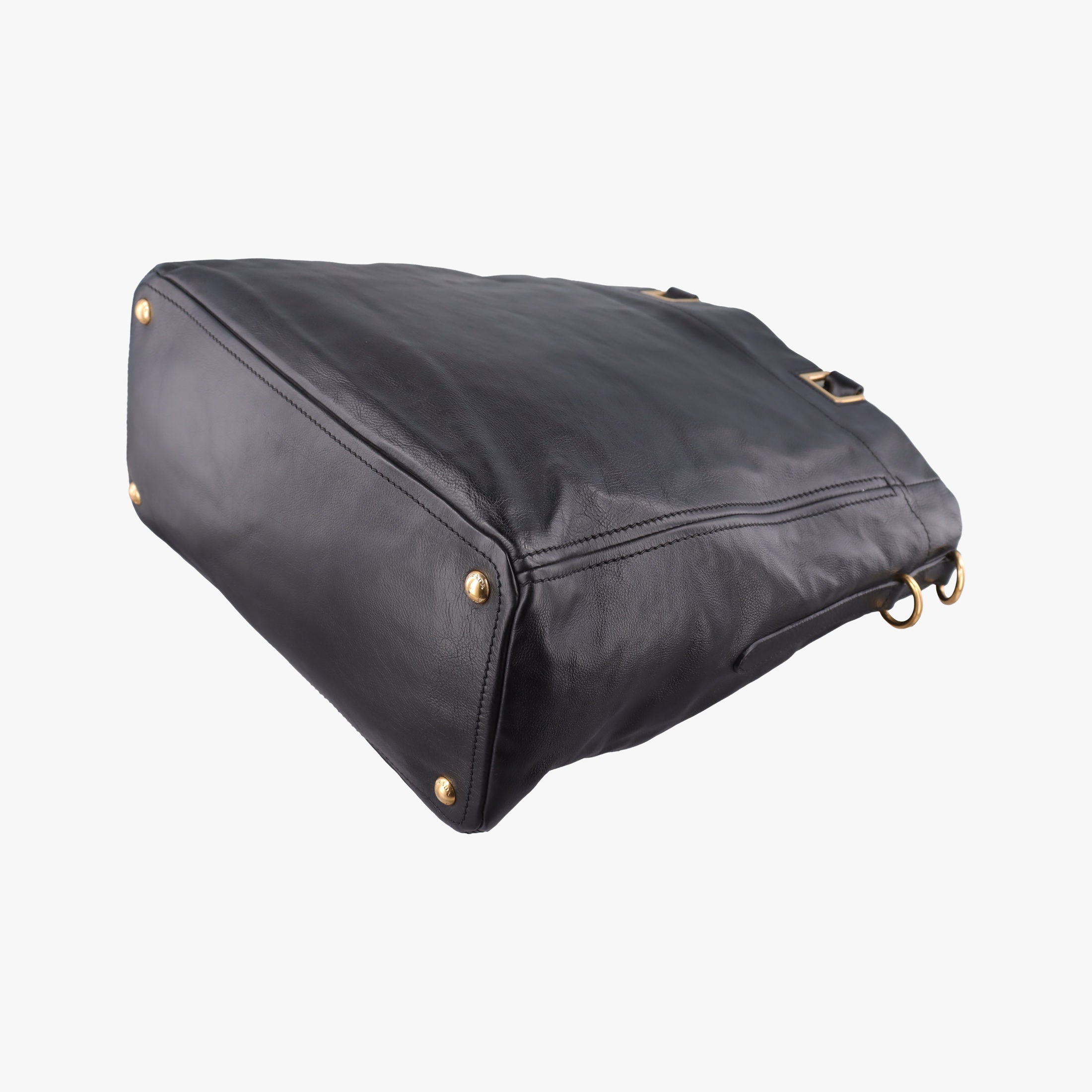Pre-owned Prada Soft Shopping Black Leather  shoulderbag | stylenewstar