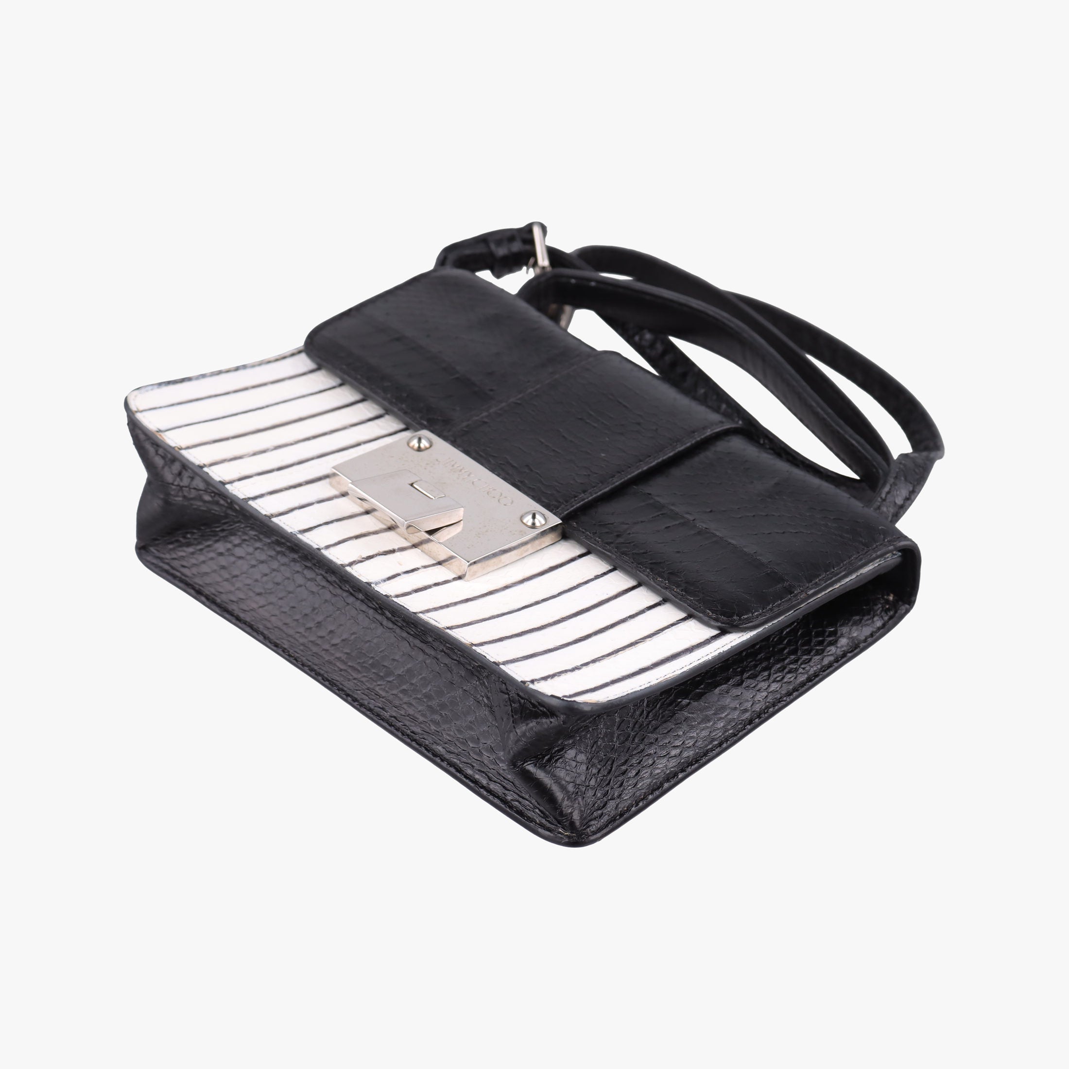 Pre-owned Jimmy Choo Rebel Zebra Stripe Snakeskin × Leather  shoulderbag | stylenewstar