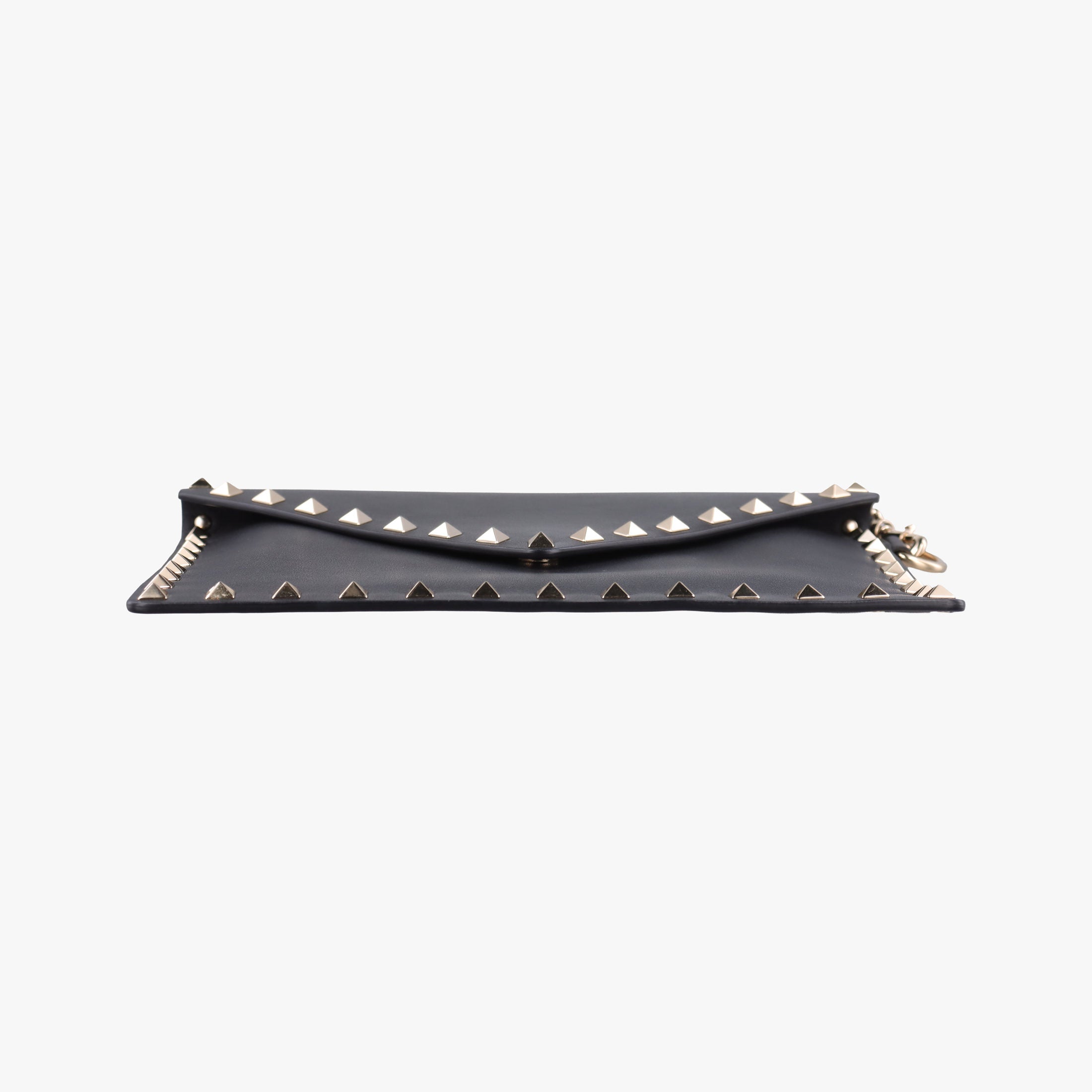 Pre-owned Valentino Rockstud Envelope Wallet Black leather  shoulderbag | stylenewstar
