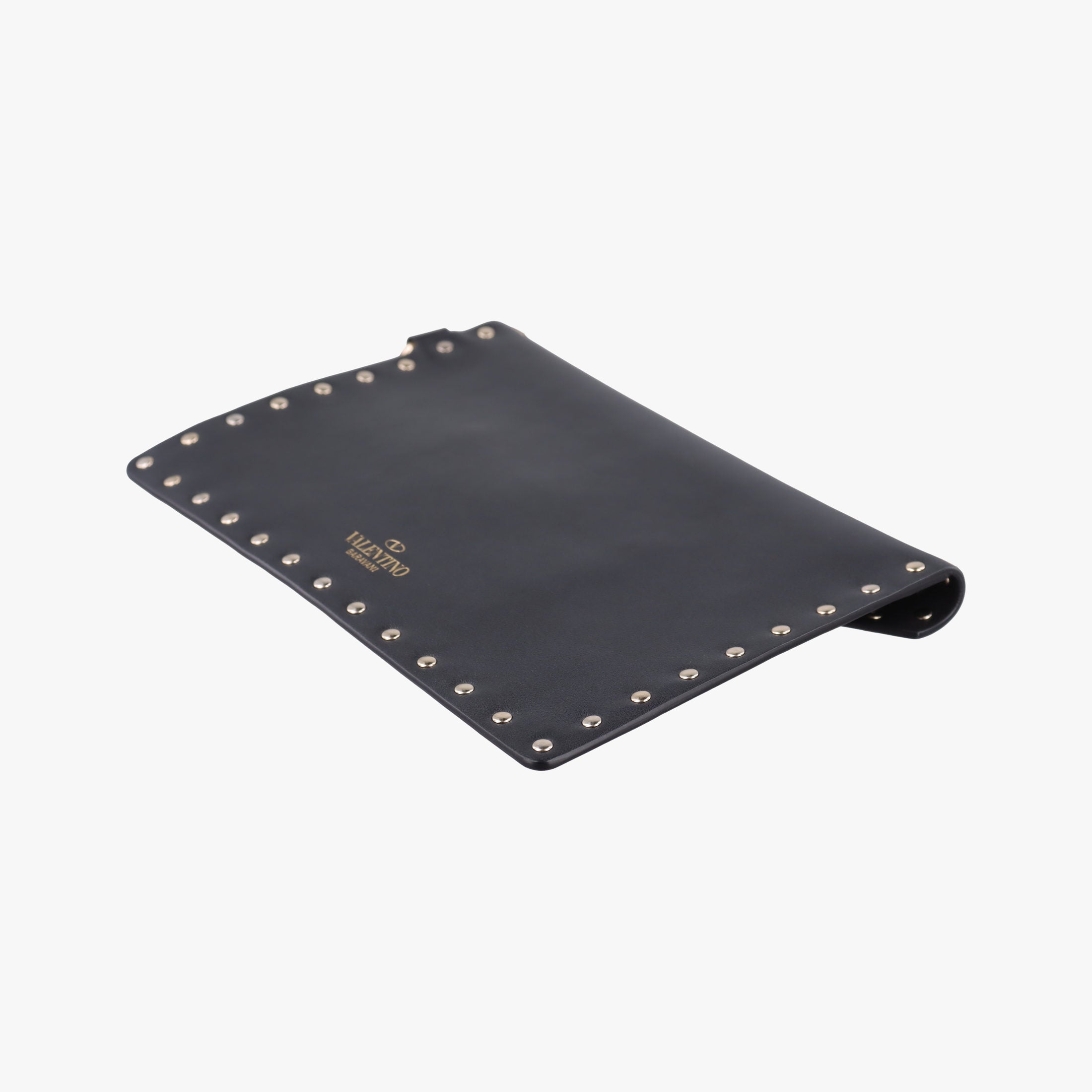 Pre-owned Valentino Rockstud Envelope Wallet Black leather  shoulderbag | stylenewstar
