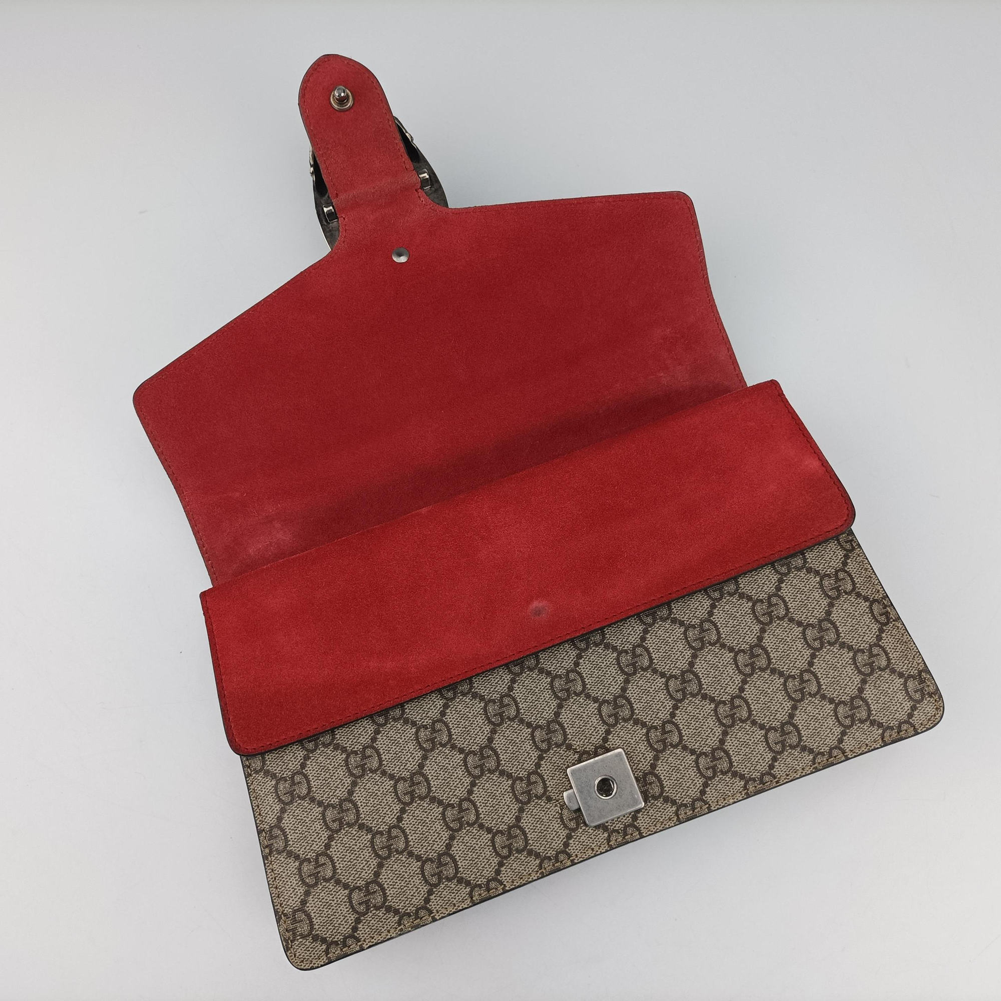 Secondhand Gucci Dionysus beige×red PVC coated canvas×suede 400249 shoulderbag | stylenewstar