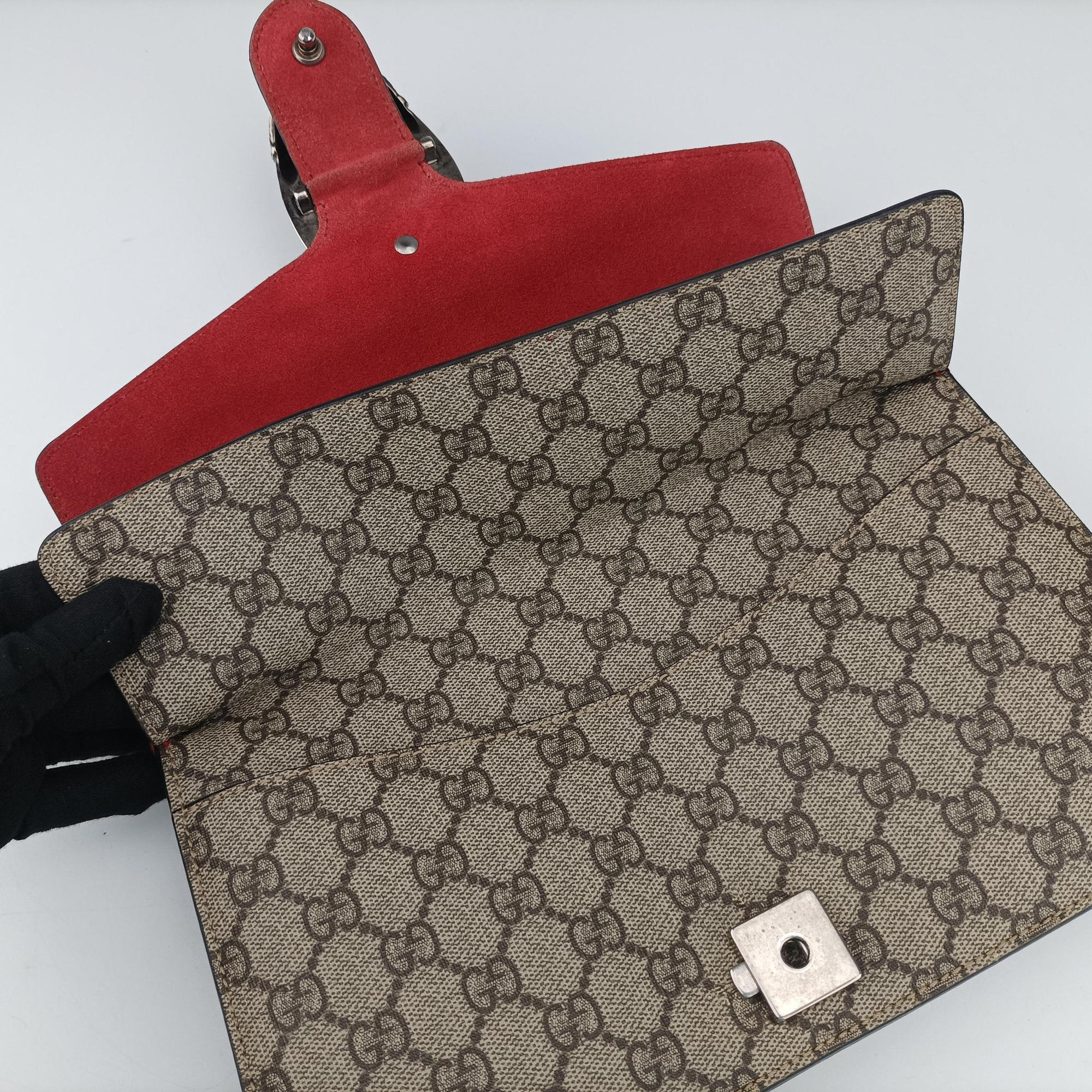 Secondhand Gucci Dionysus beige×red PVC coated canvas×suede 400249 shoulderbag | stylenewstar