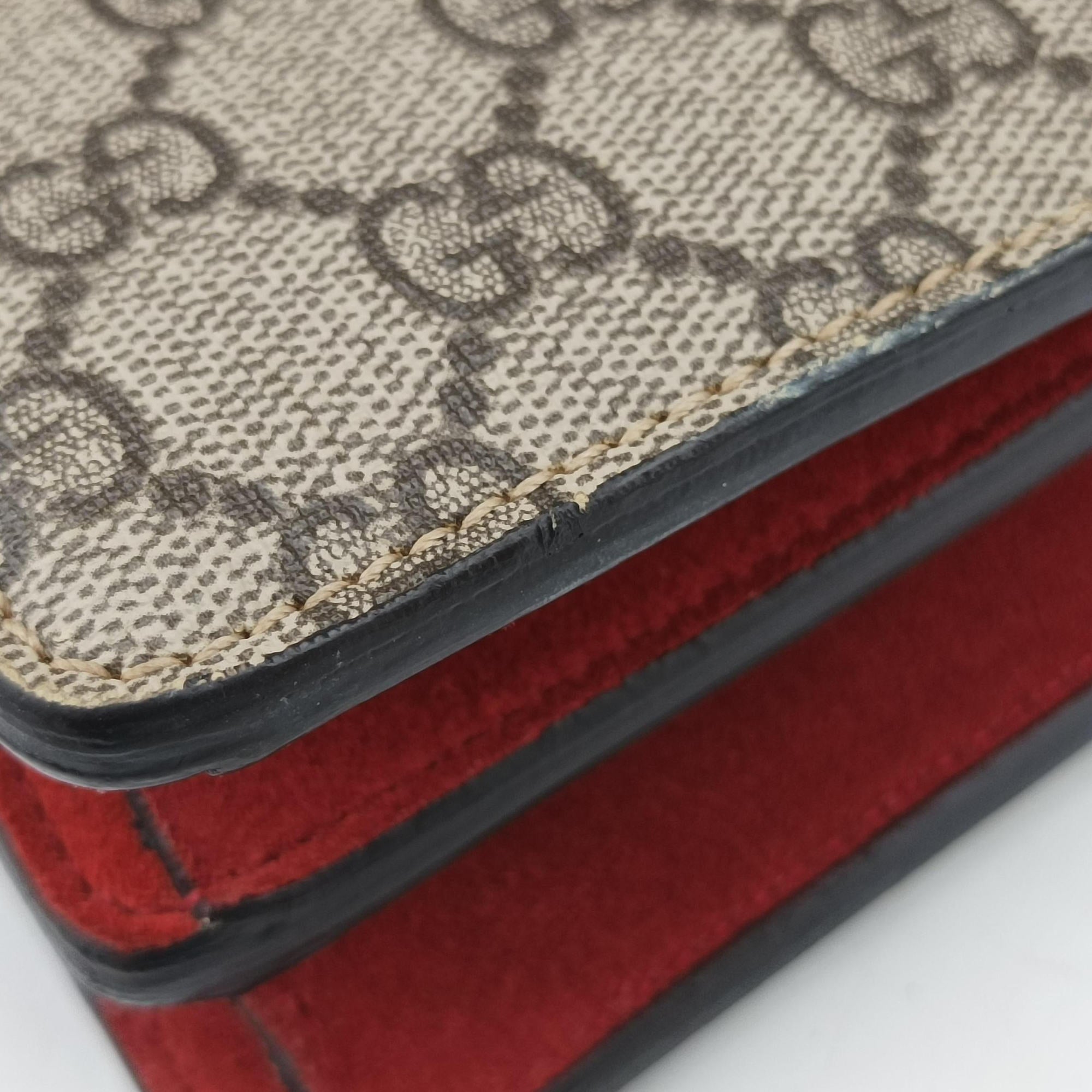 Secondhand Gucci Dionysus beige×red PVC coated canvas×suede 400249 shoulderbag | stylenewstar