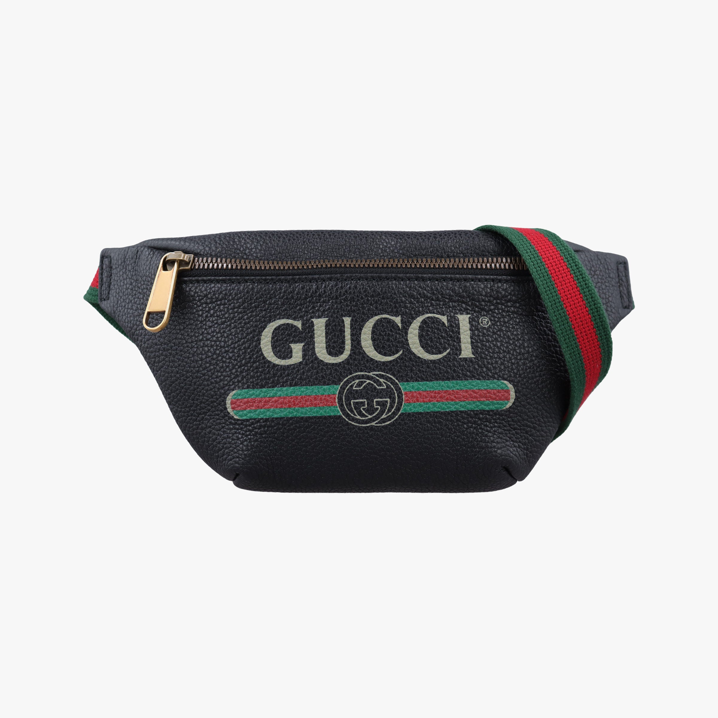 Pre-owned Gucci Print Black Leather 527792 bum bag/waist bag | stylenewstar