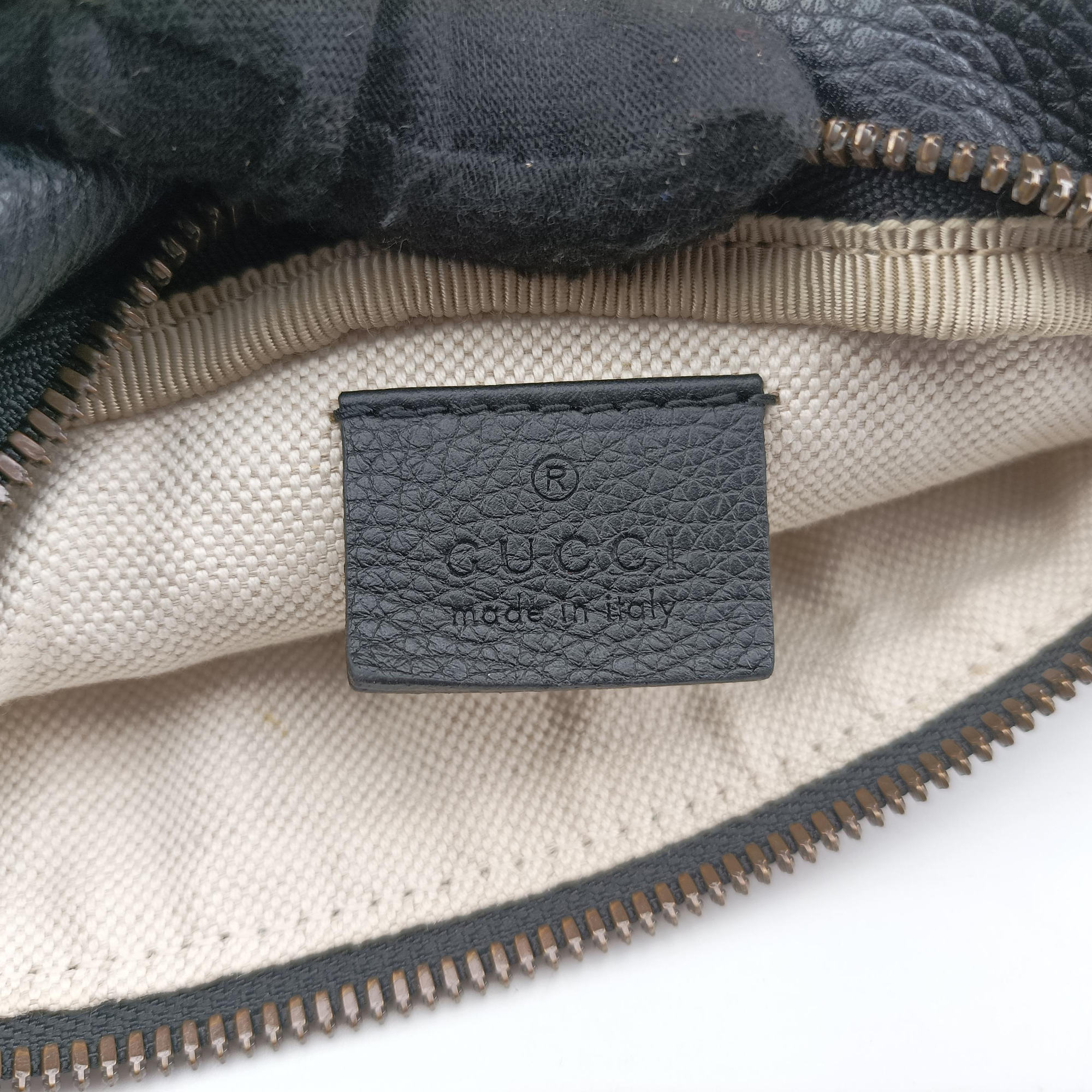 Pre-owned Gucci Print Black Leather 527792 bum bag/waist bag | stylenewstar