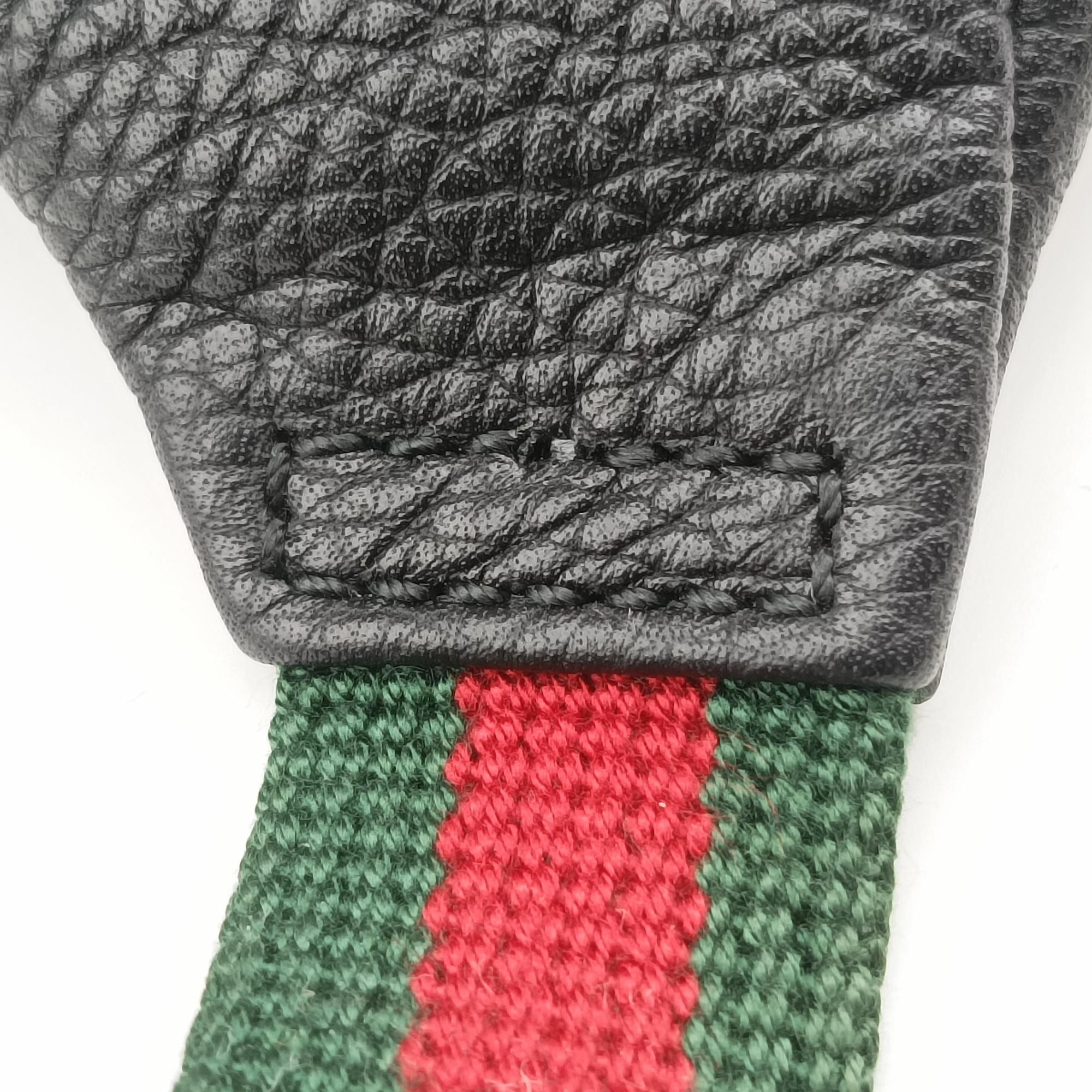 Pre-owned Gucci Print Black Leather 527792 bum bag/waist bag | stylenewstar