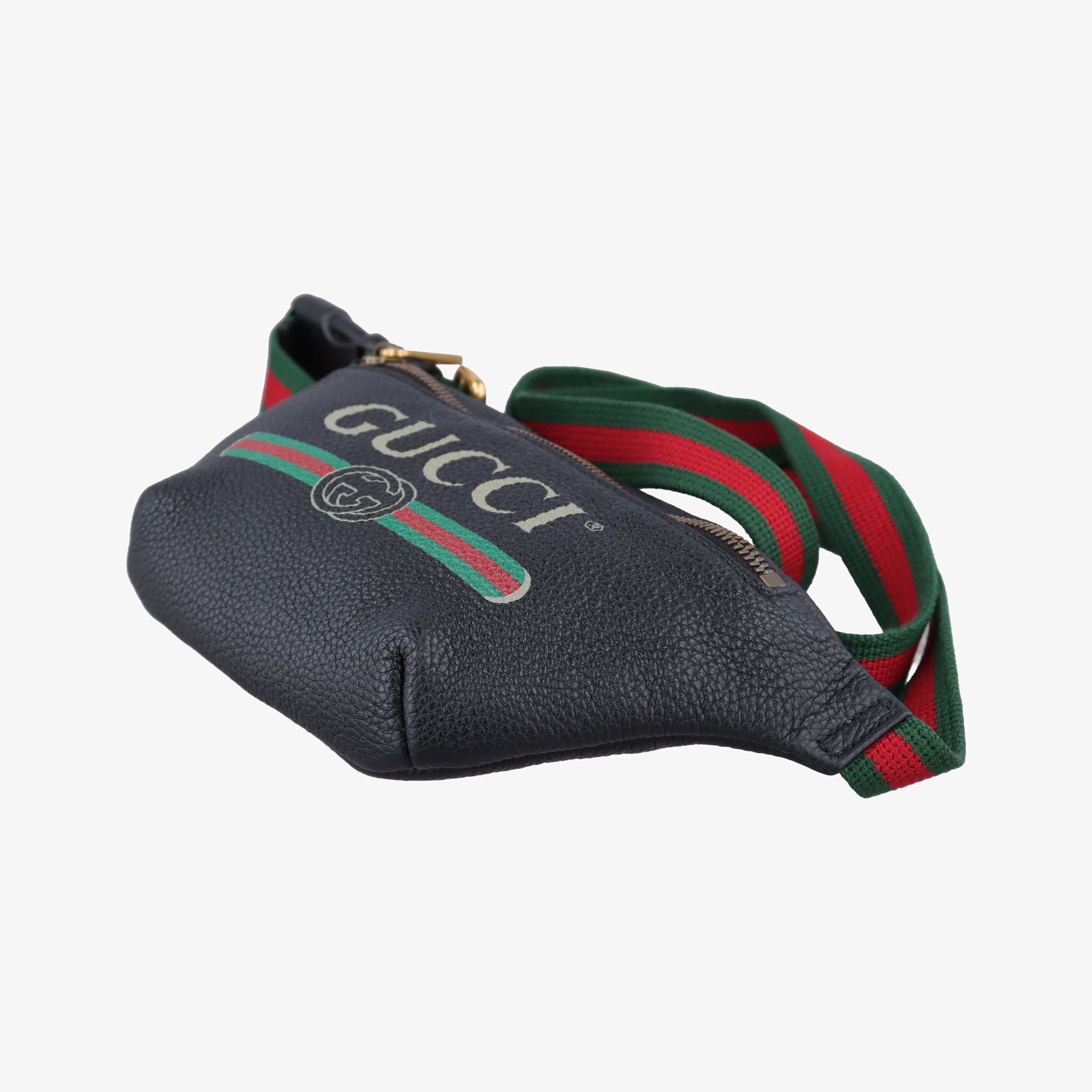 Pre-owned Gucci Print Black Leather 527792 bum bag/waist bag | stylenewstar